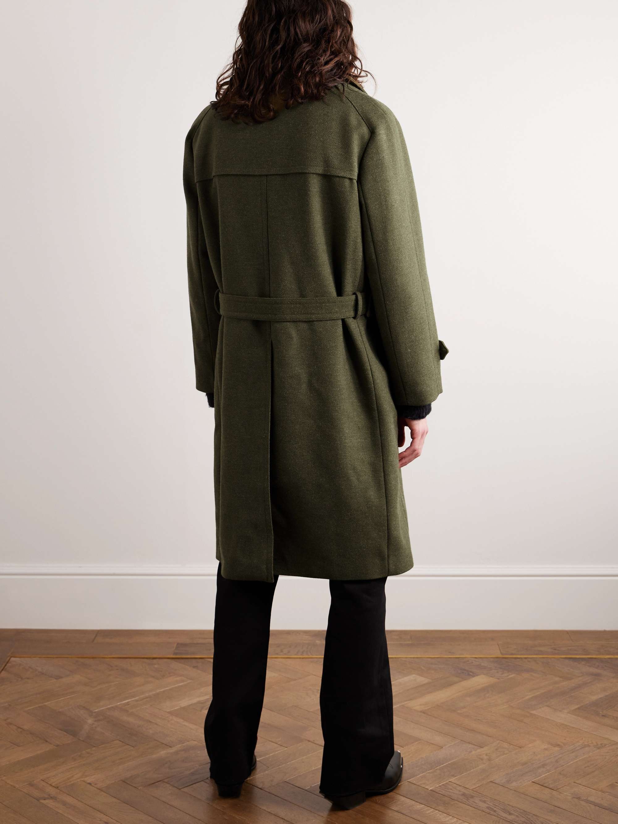 CELINE Oversized Double-Breasted Wool Trench Coat