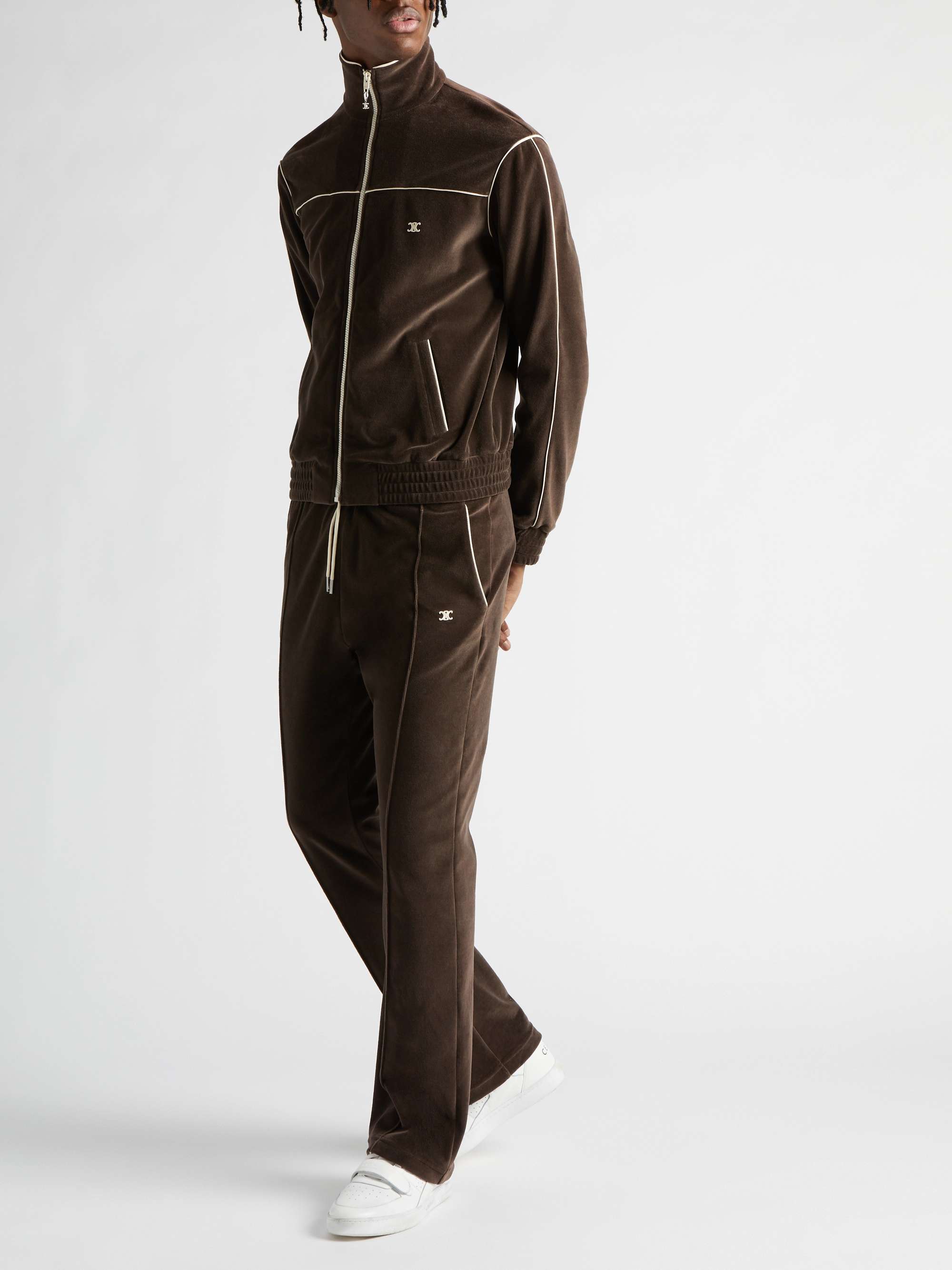CELINE HOMME Cotton-Blend Velour Sweatpants