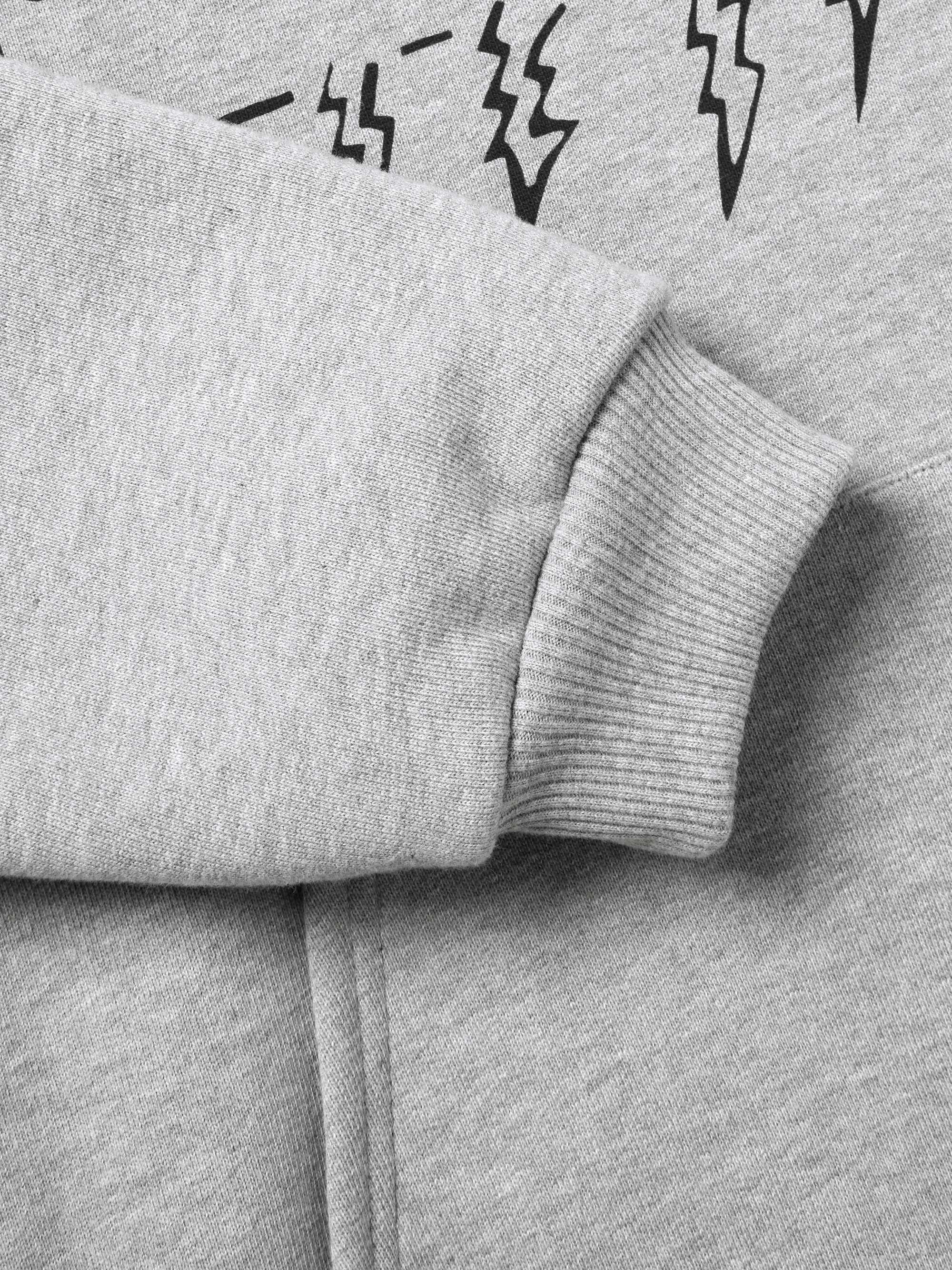 CELINE HOMME Loose Printed Cotton-Fleece Hoodie