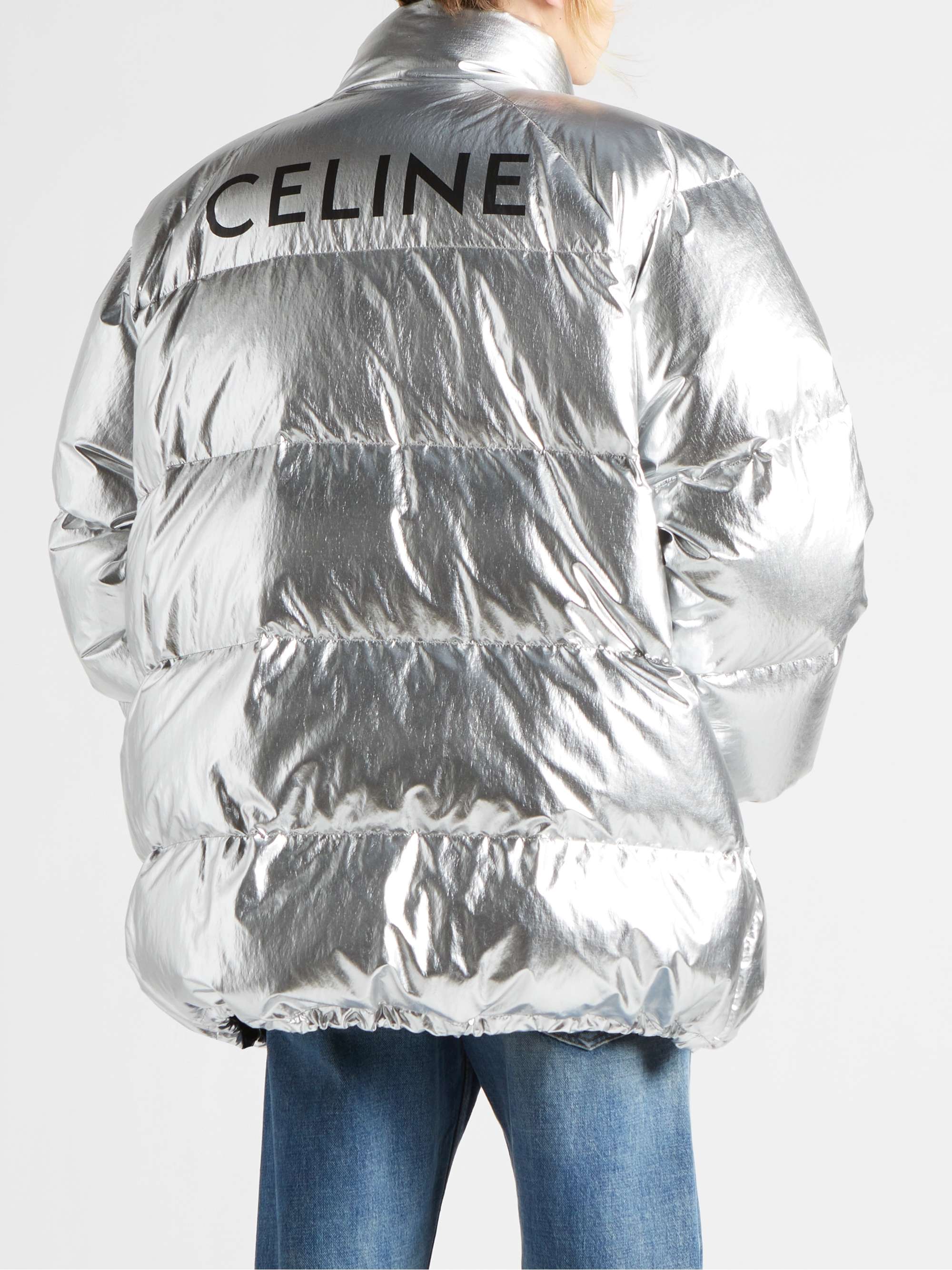 CELINE HOMME Logo-Printed Quilted Metallic Nylon Jacket