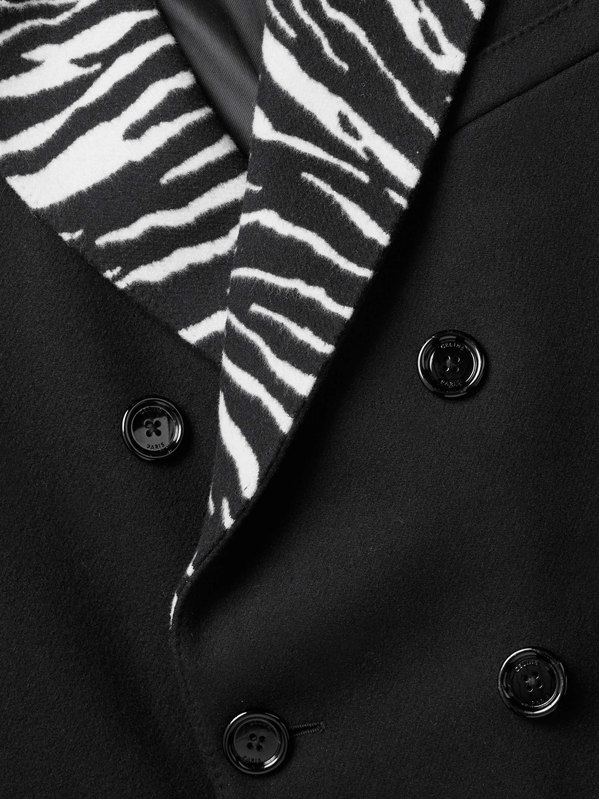 CELINE HOMME Double-Breasted Wool-Blend Overcoat
