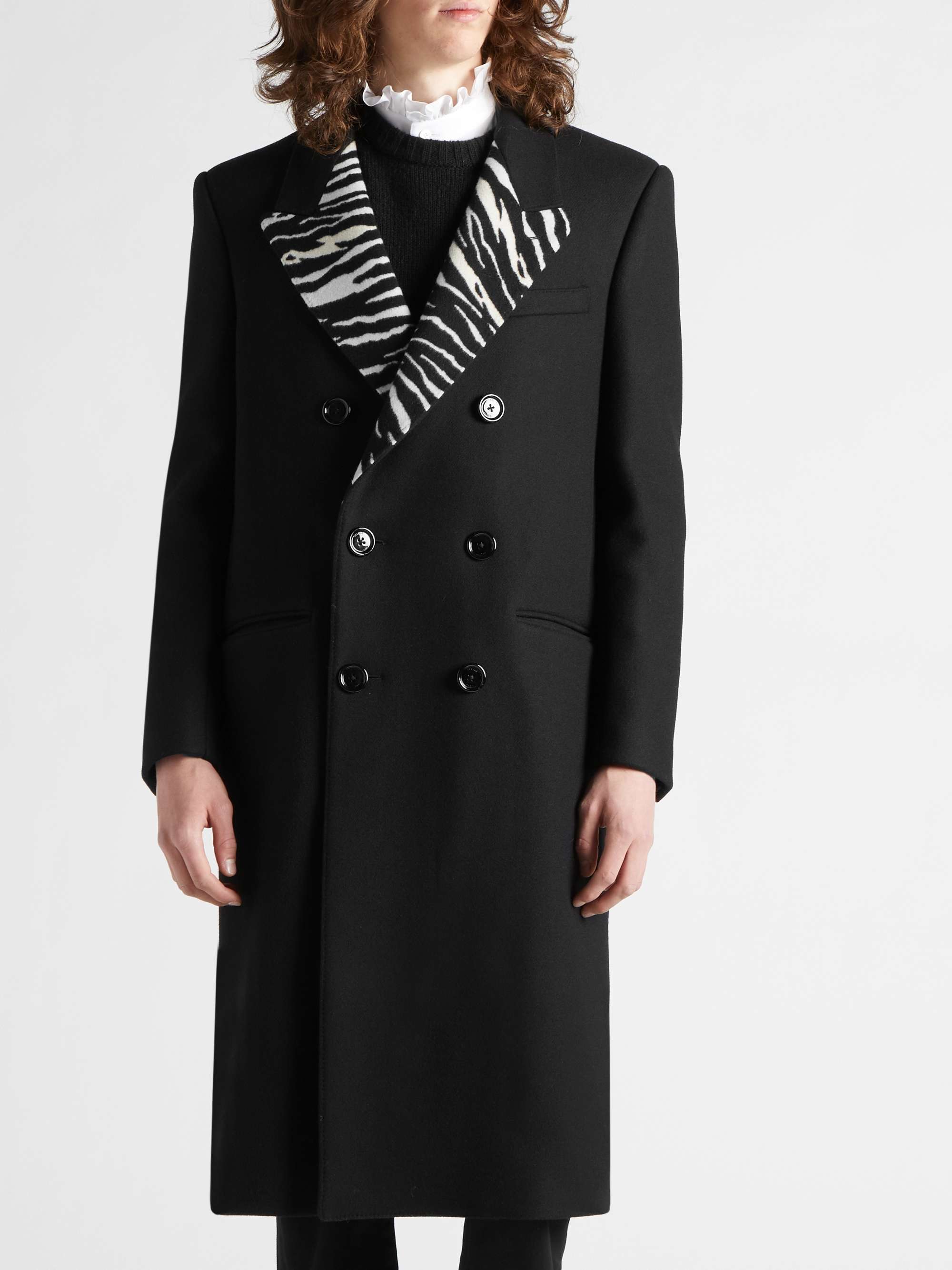 CELINE HOMME Double-Breasted Wool-Blend Overcoat