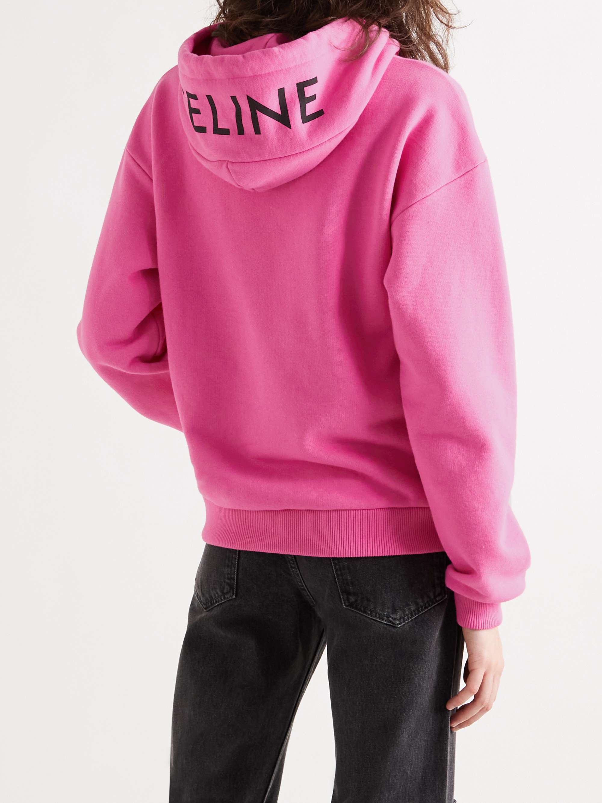CELINE HOMME Logo-Print Cotton-Jersey Hoodie