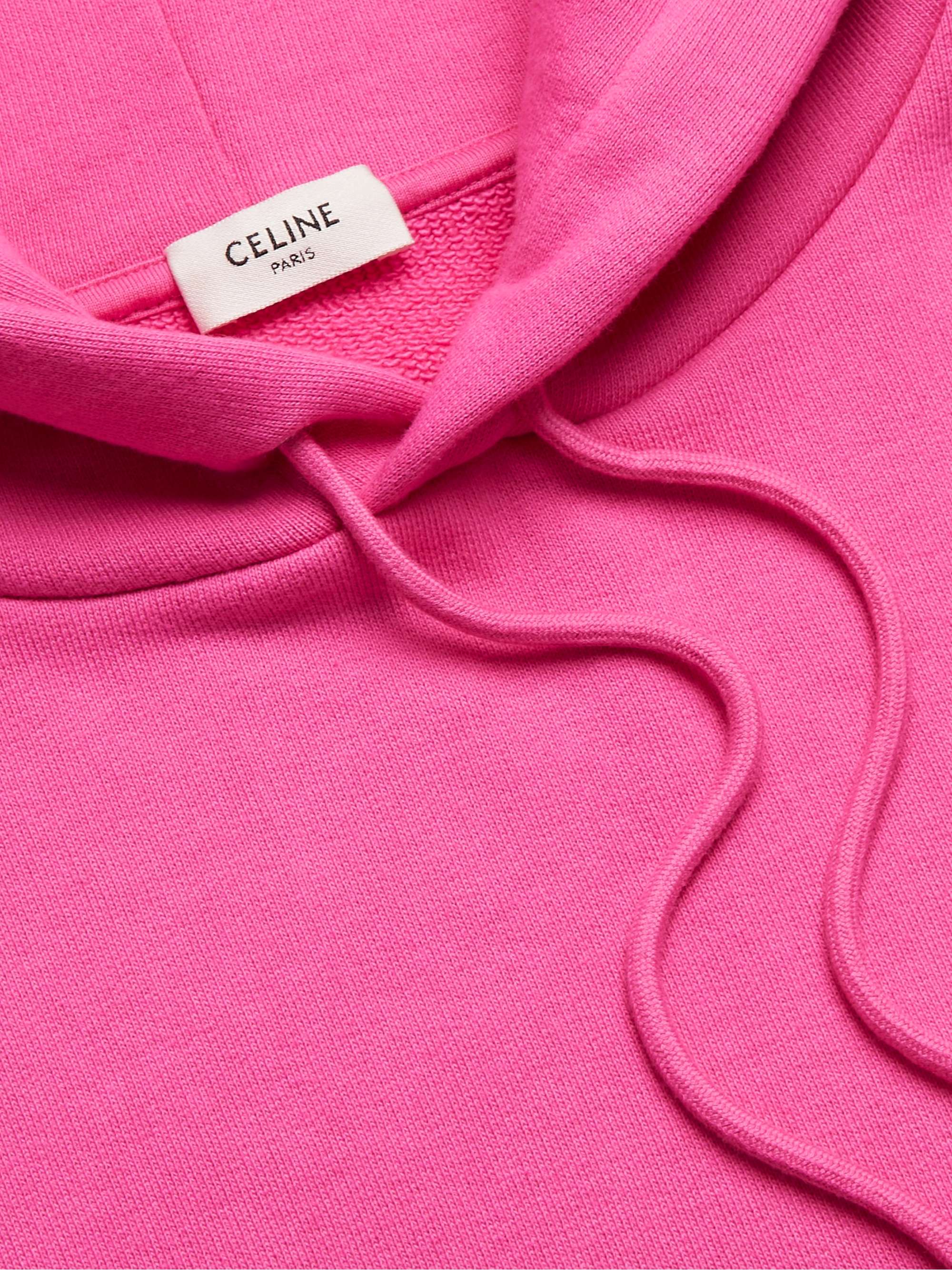 CELINE HOMME Logo-Print Cotton-Jersey Hoodie