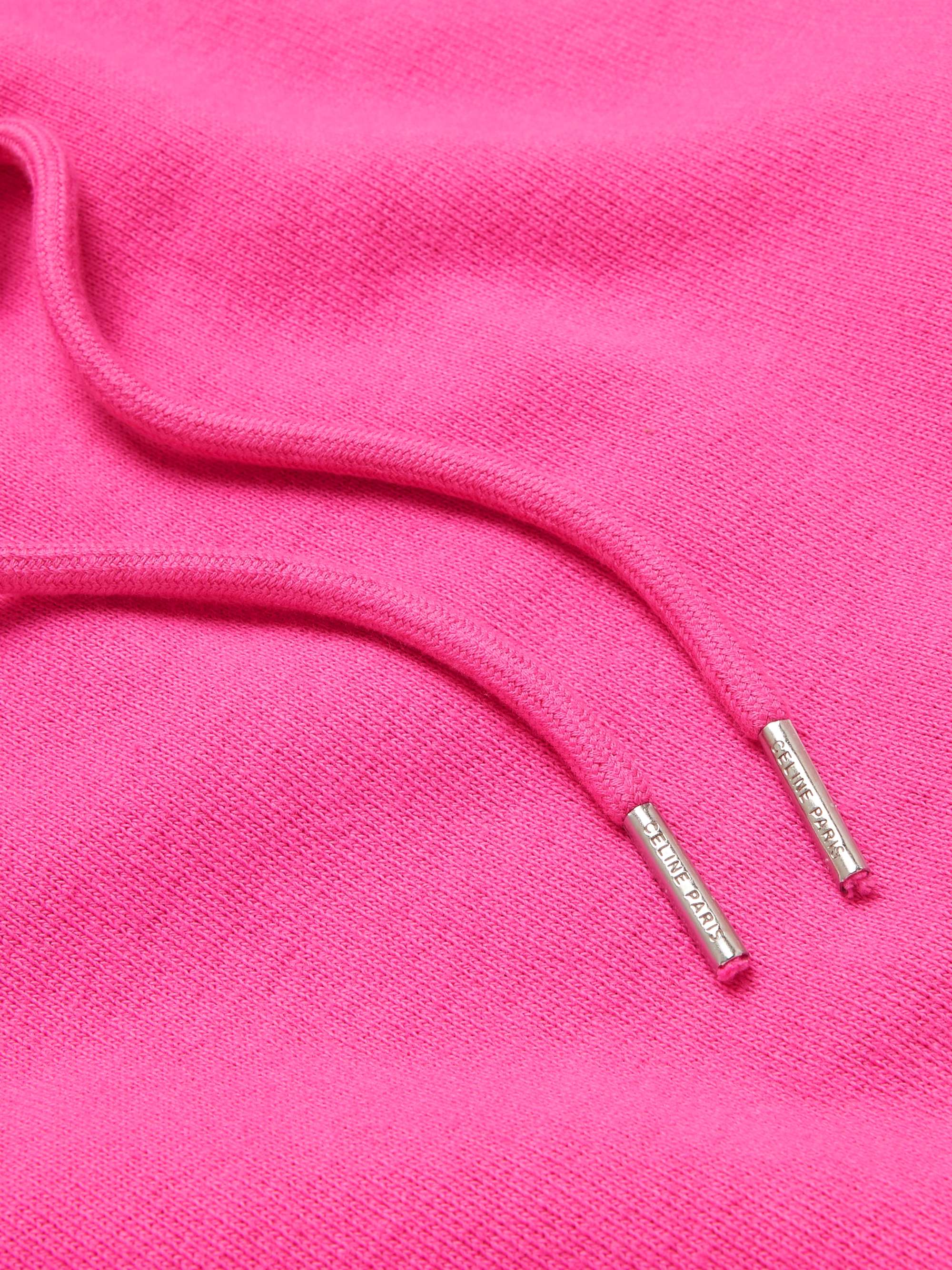 CELINE HOMME Logo-Print Cotton-Jersey Hoodie