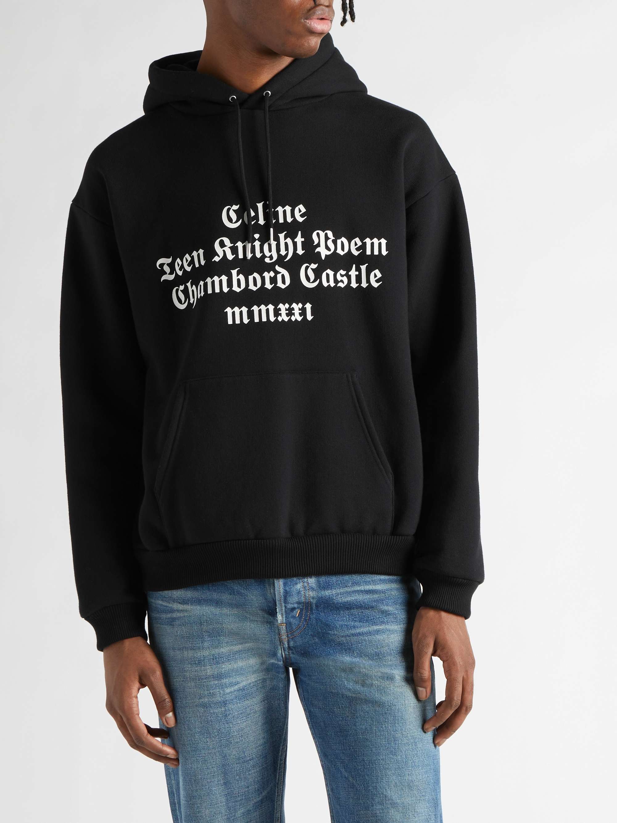 CELINE HOMME Printed Cotton-Jersey Hoodie