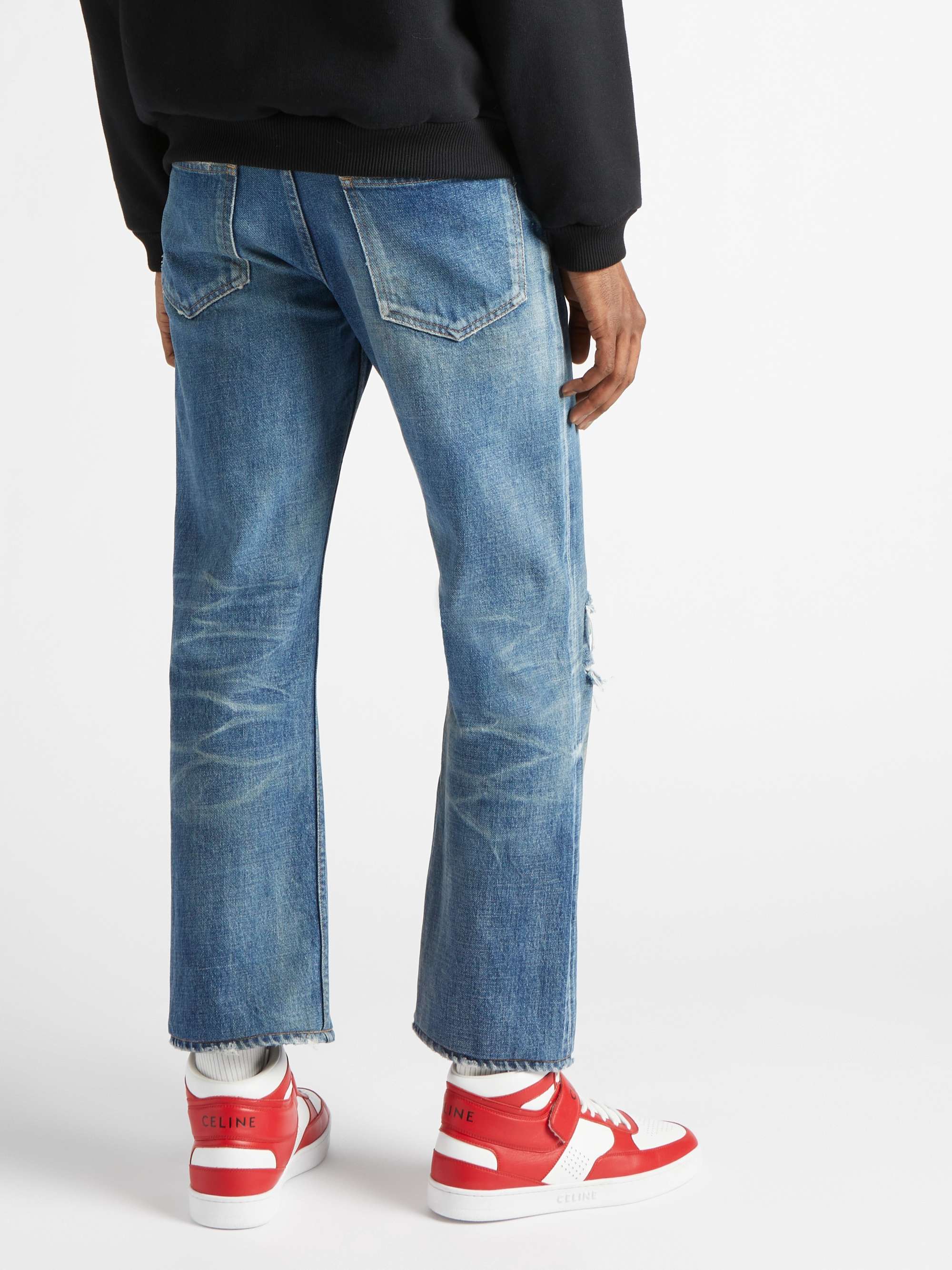 CELINE | KURT DESTROYED BLUE WASHED DENIM JEANS ジーンズ