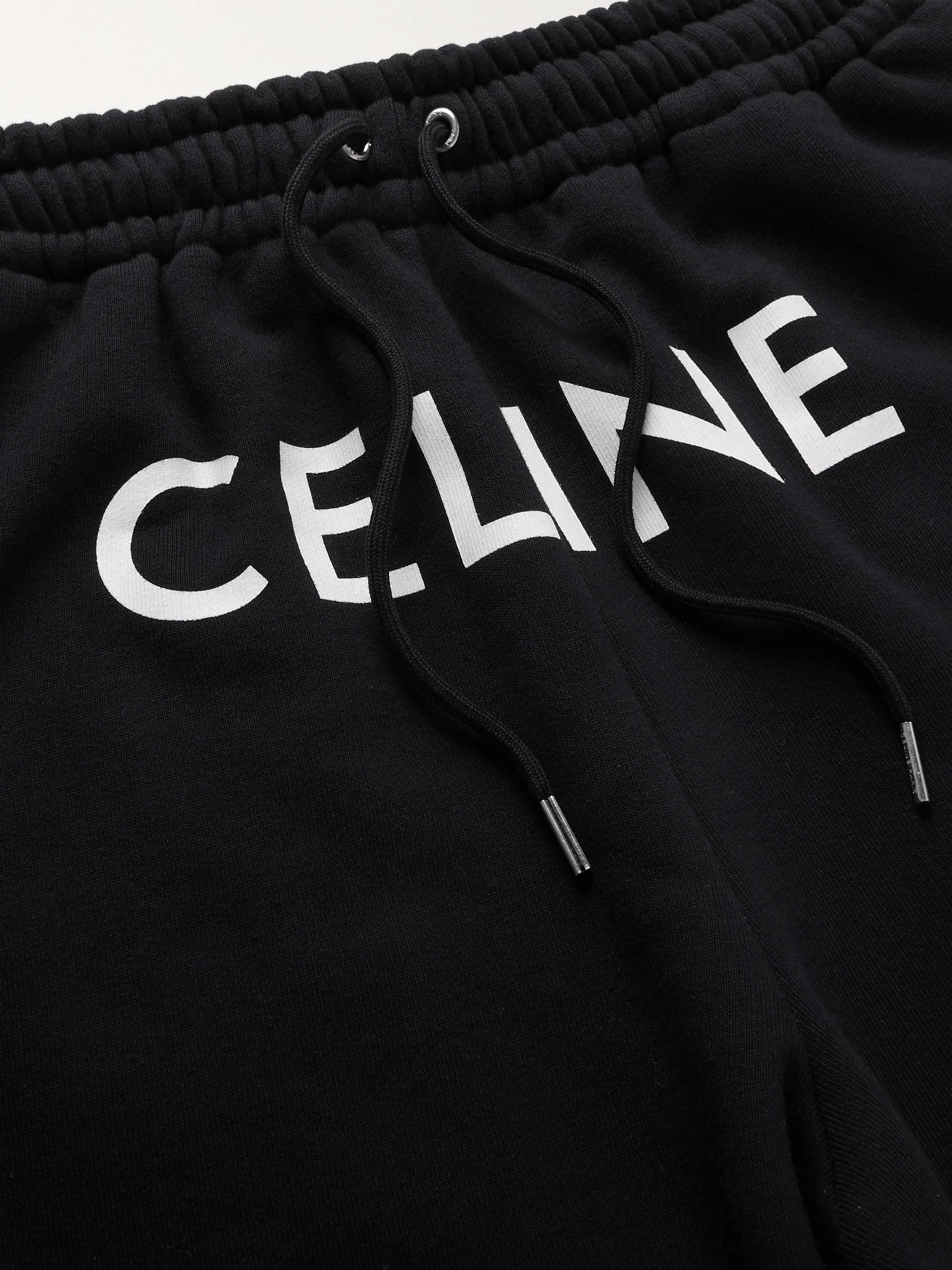 CELINE HOMME Logo-Print Cotton-Jersey Sweatpants