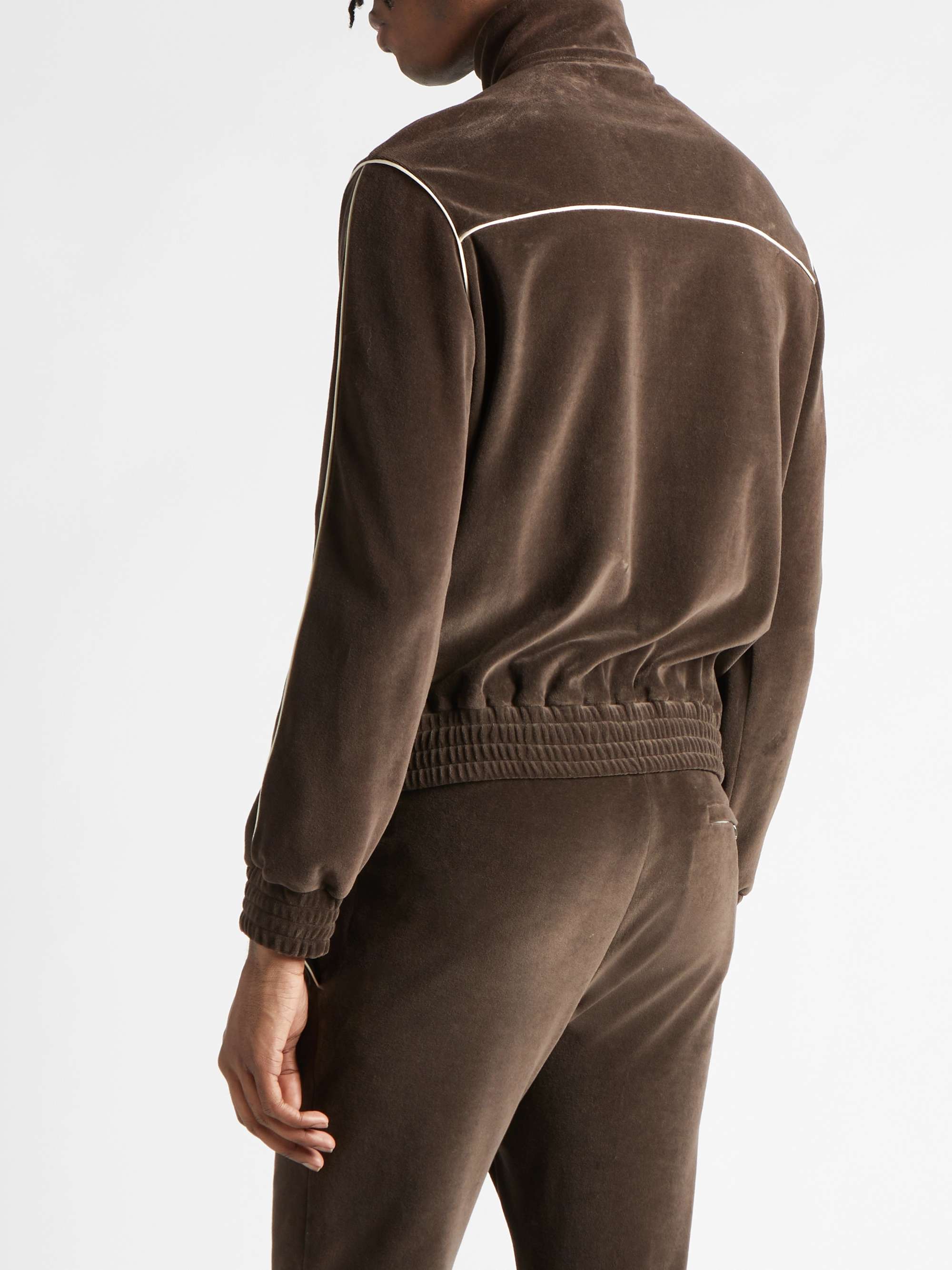 CELINE HOMME Cotton-Blend Velour Track Jacket