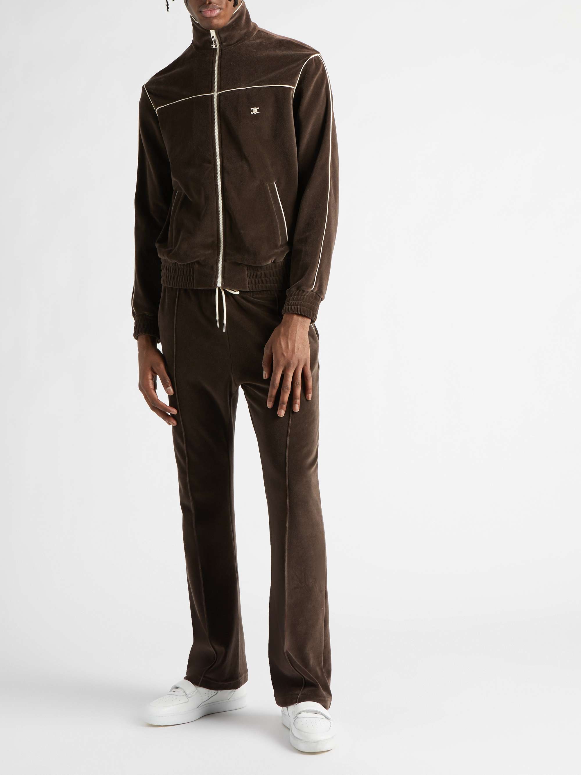 CELINE HOMME Cotton-Blend Velour Track Jacket