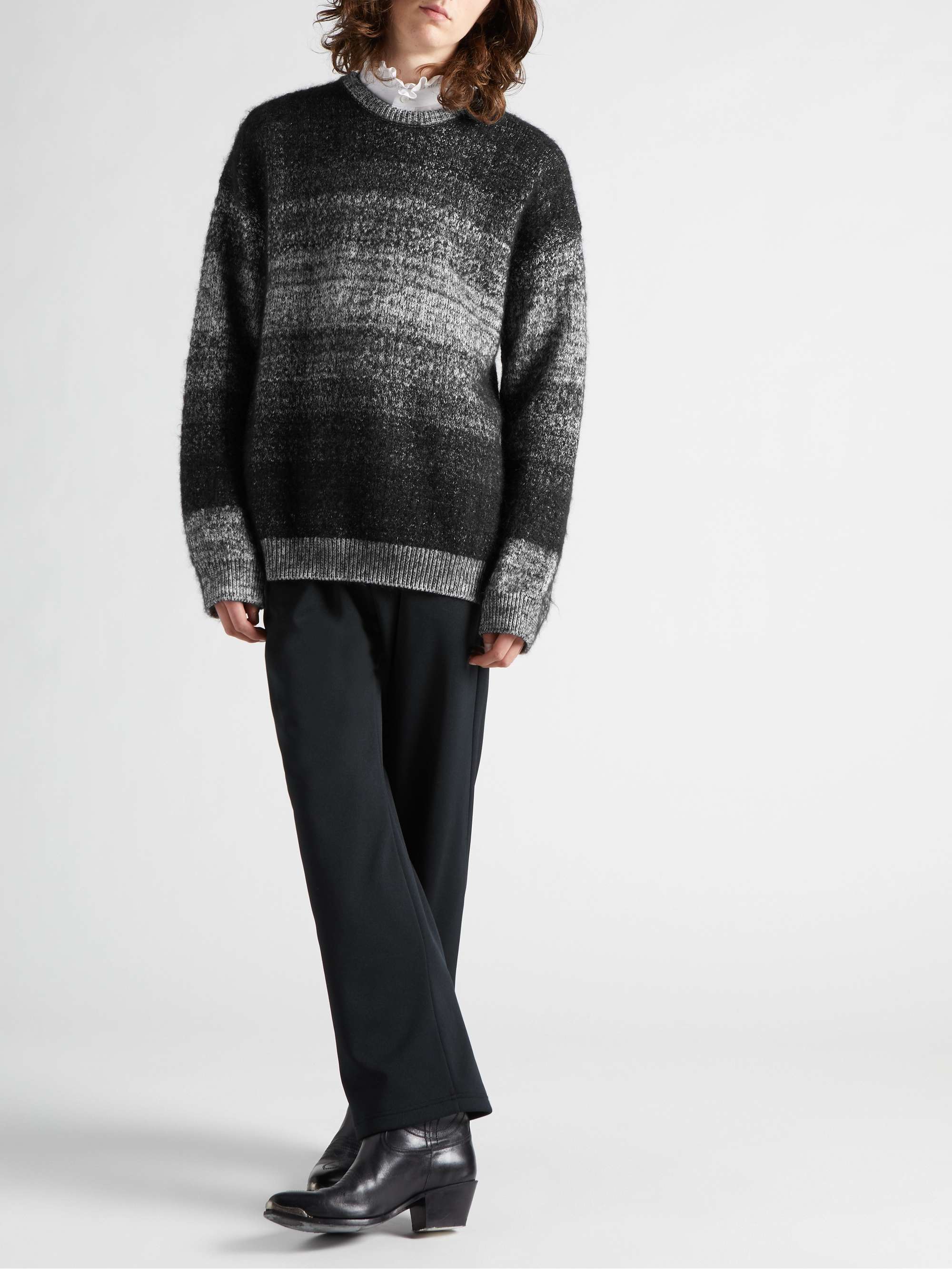 CELINE Intarsia Cotton & Mohair Sweater