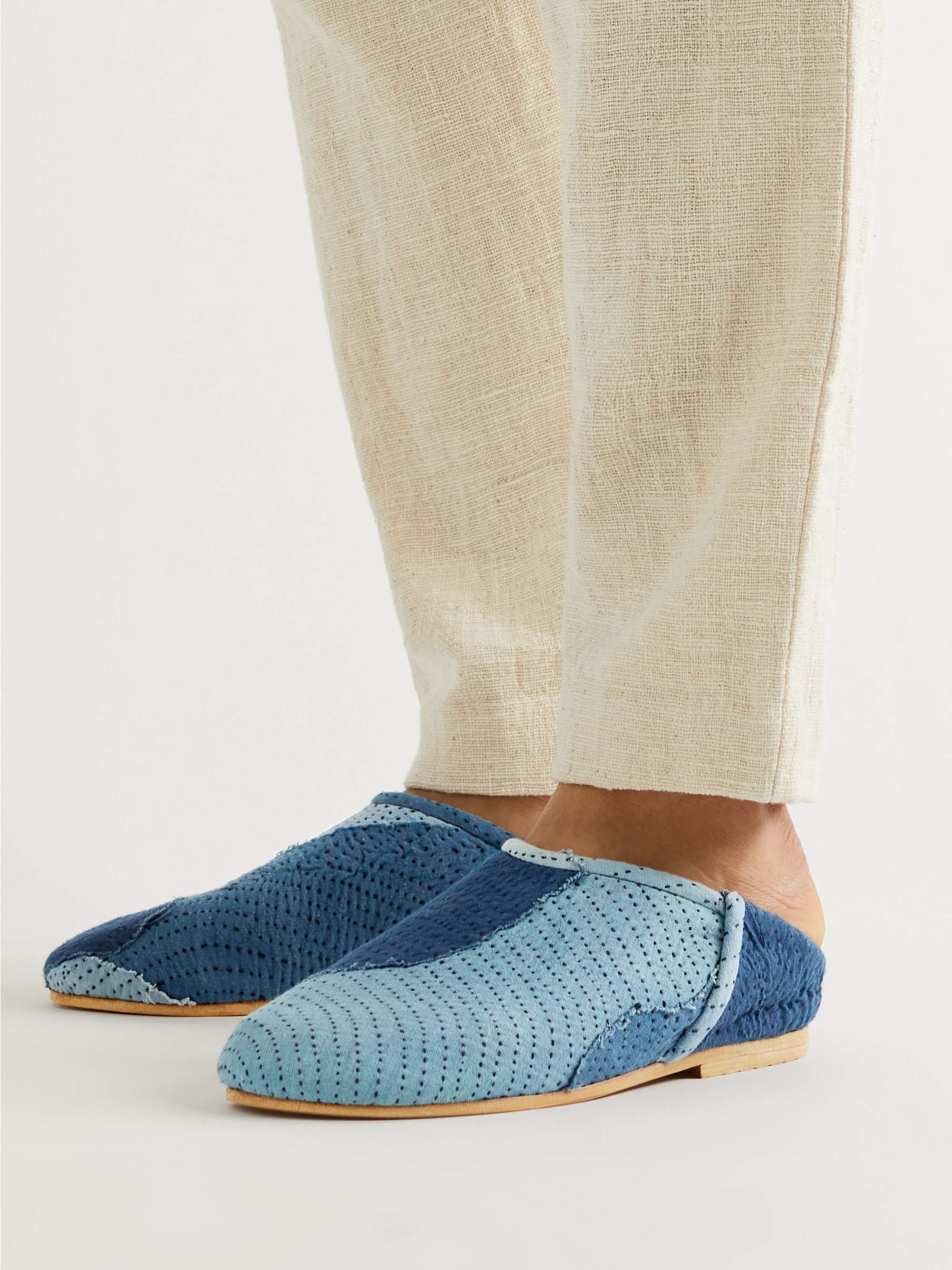 11.11/ELEVEN ELEVEN Patchwork Cotton Slippers