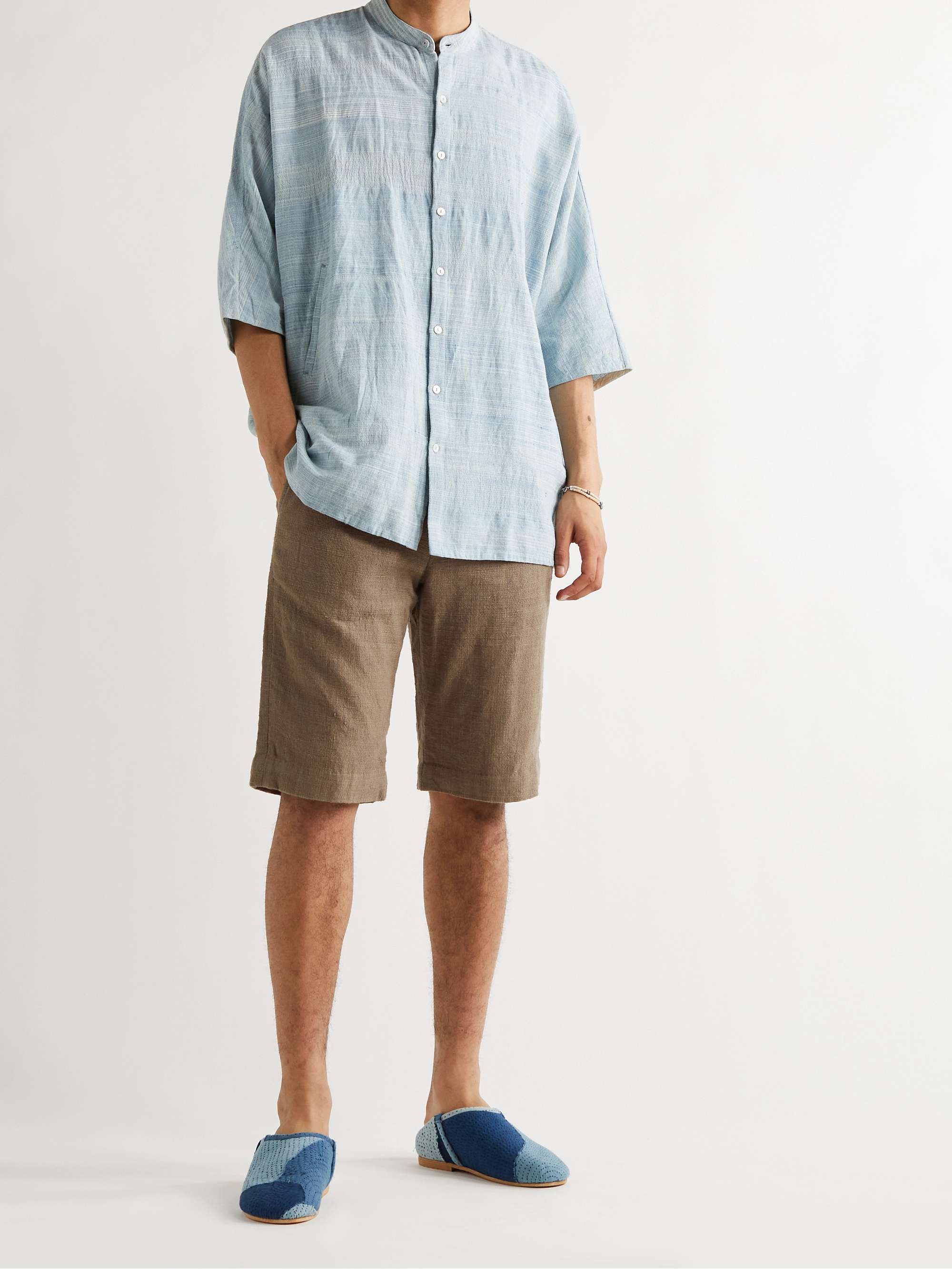 11.11/ELEVEN ELEVEN Organic Cotton-Canvas Shorts