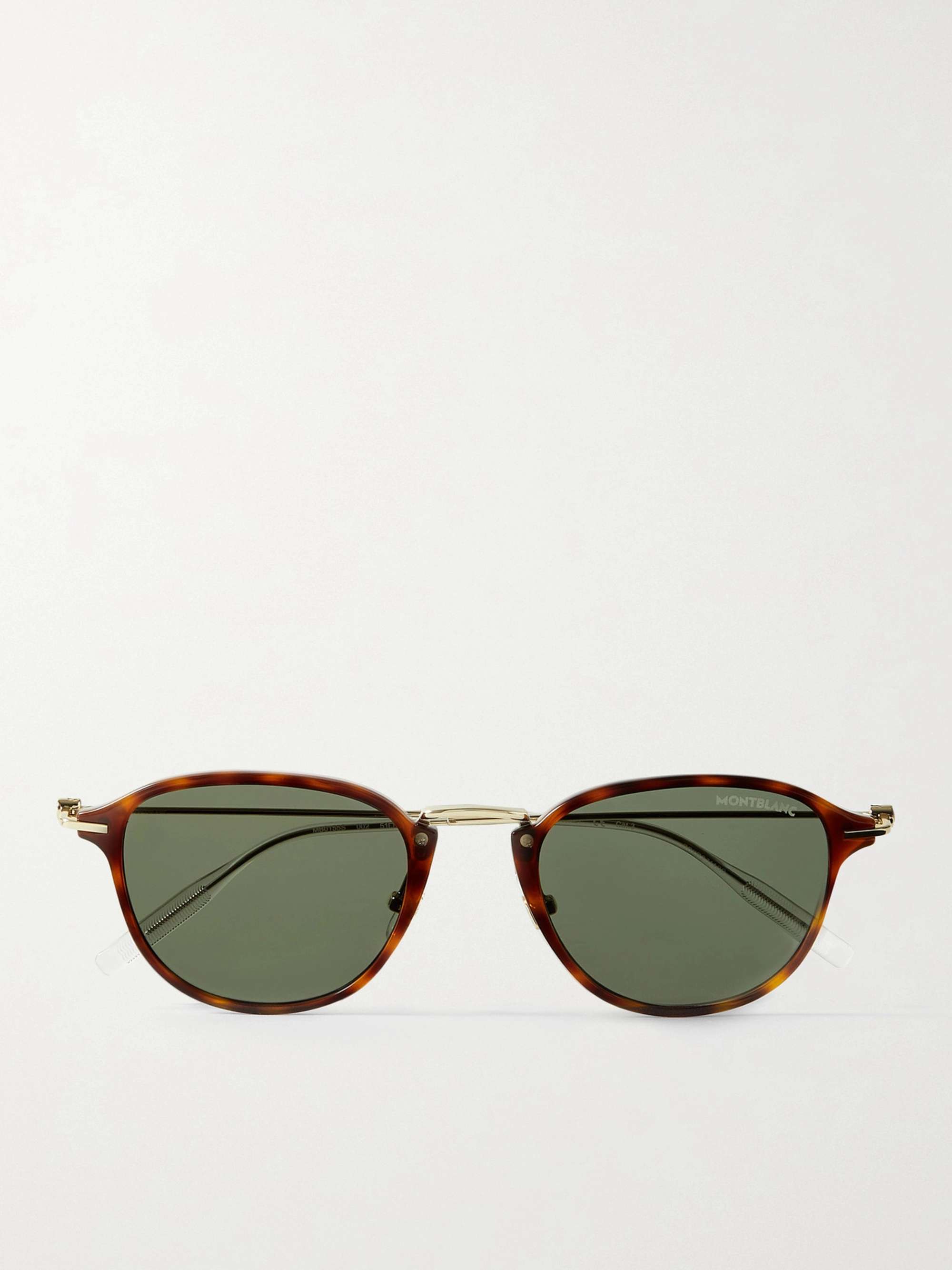 MONTBLANC Round-Frame Tortoiseshell Acetate and Gold-Tone Sunglasses
