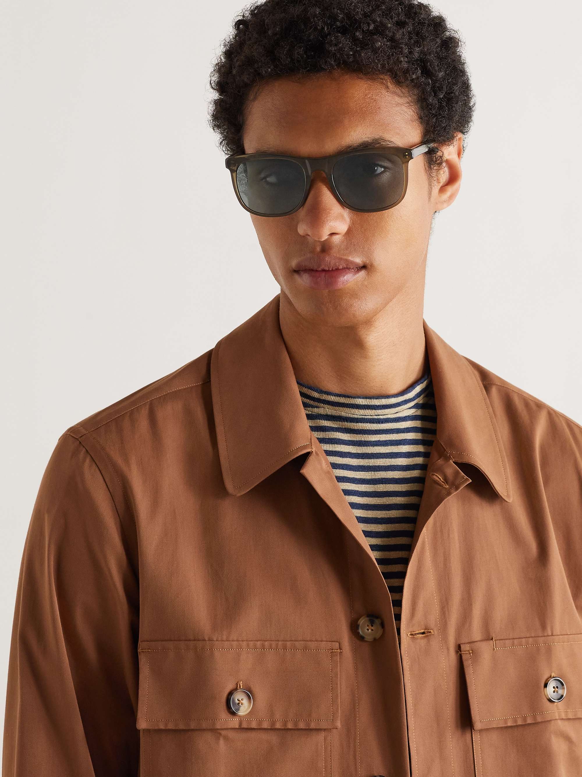 LORO PIANA Traveller 53 Square-Frame Acetate Sunglasses