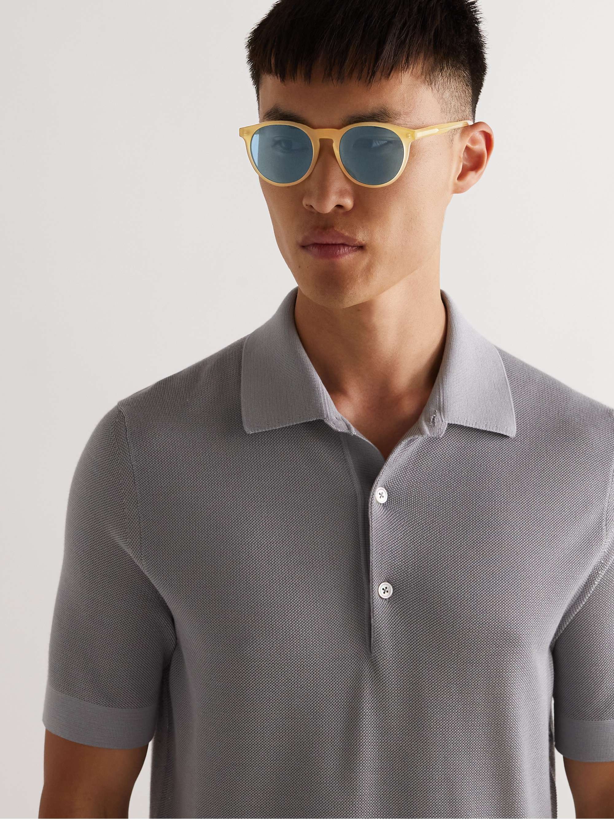 LORO PIANA Maremma 52 Round-Frame Acetate Sunglasses
