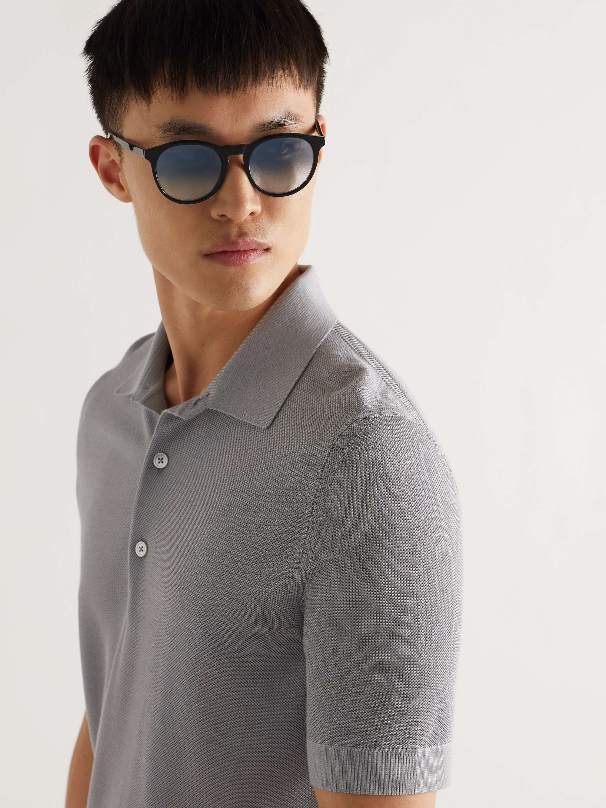 LORO PIANA Maremma 52 Round-Frame Acetate Sunglasses