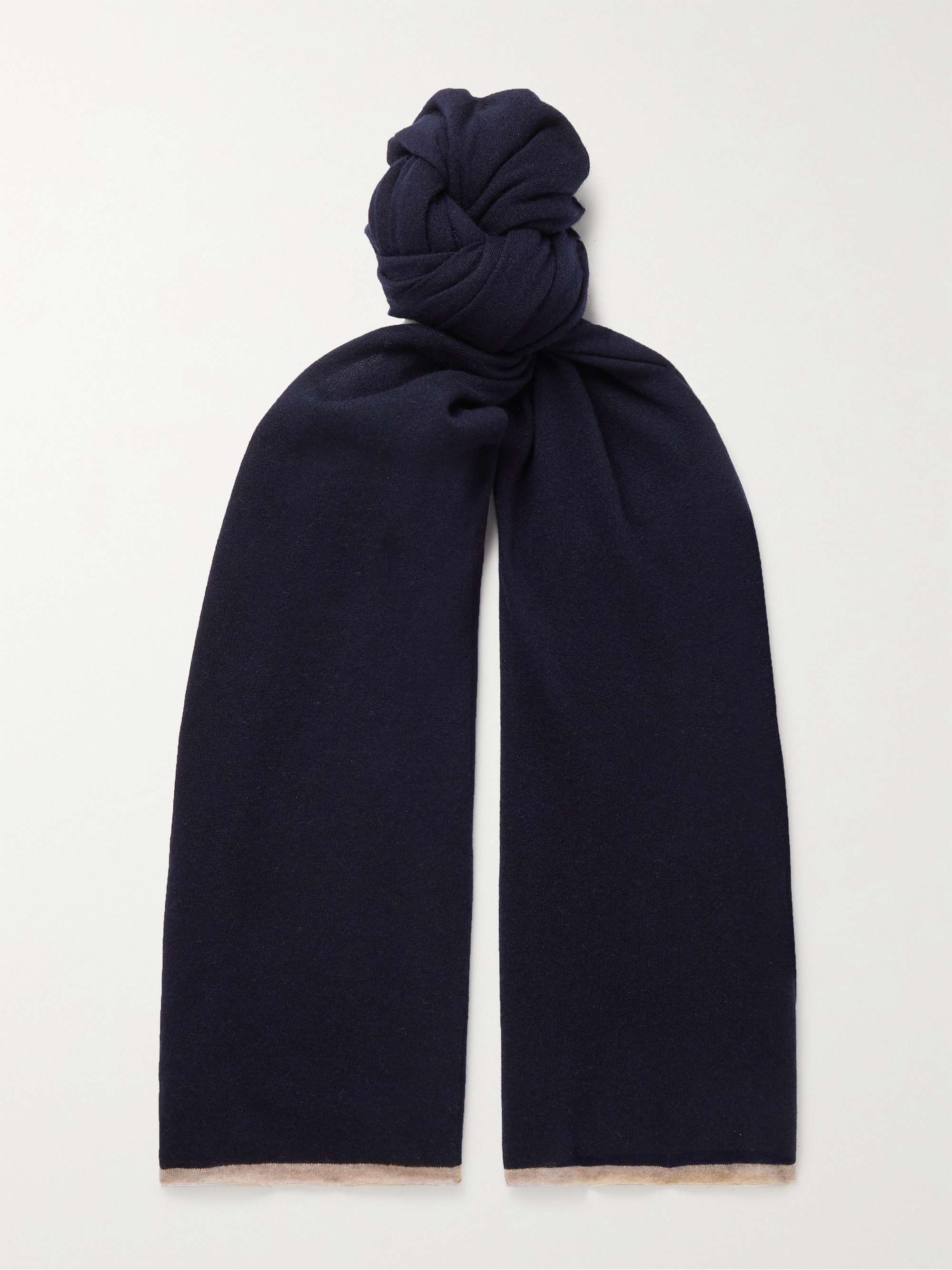 BRUNELLO CUCINELLI Contrast-Tipped Cashmere Scarf