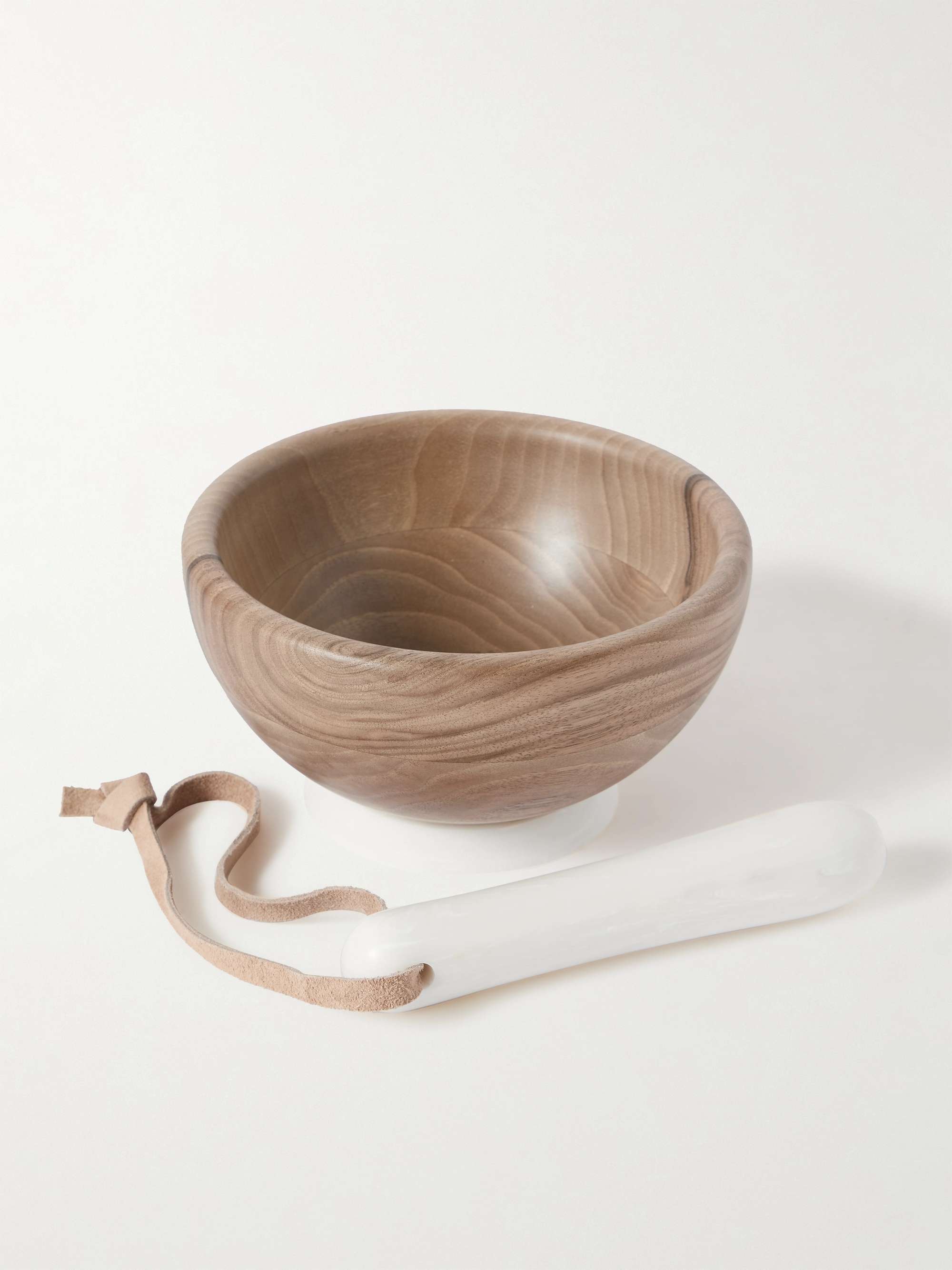 BRUNELLO CUCINELLI Krion pestle and walnut wood mortar