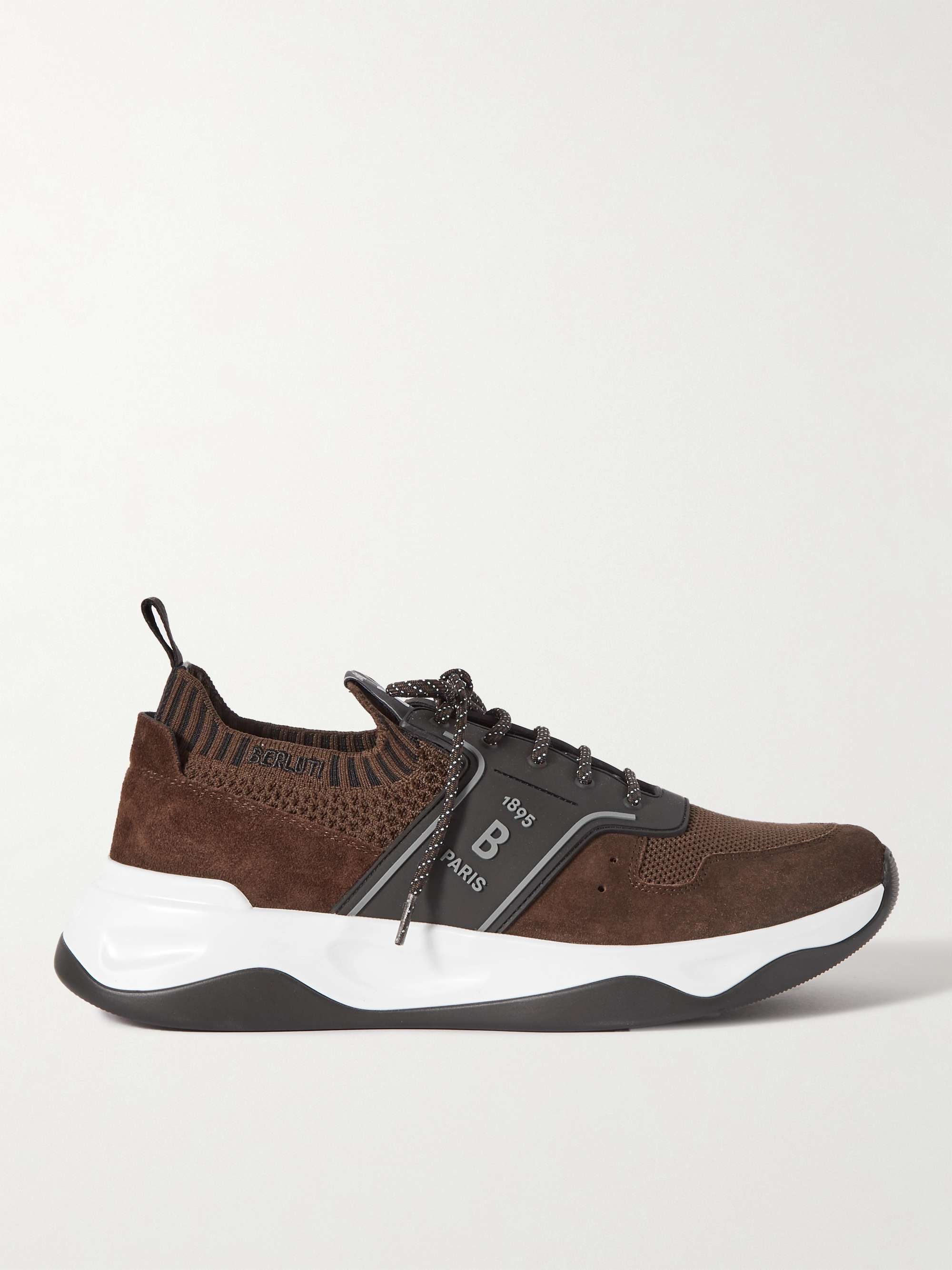 BERLUTI Shadow Rubber and Suede-Trimmed Mesh Sneakers | MR PORTER