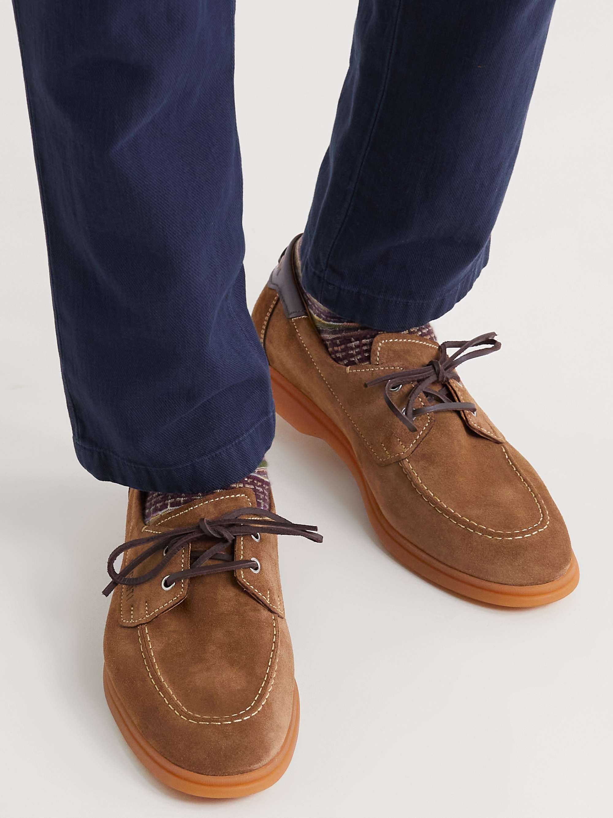 BERLUTI Latitude Leather-Trimmed Suede Boat Shoes