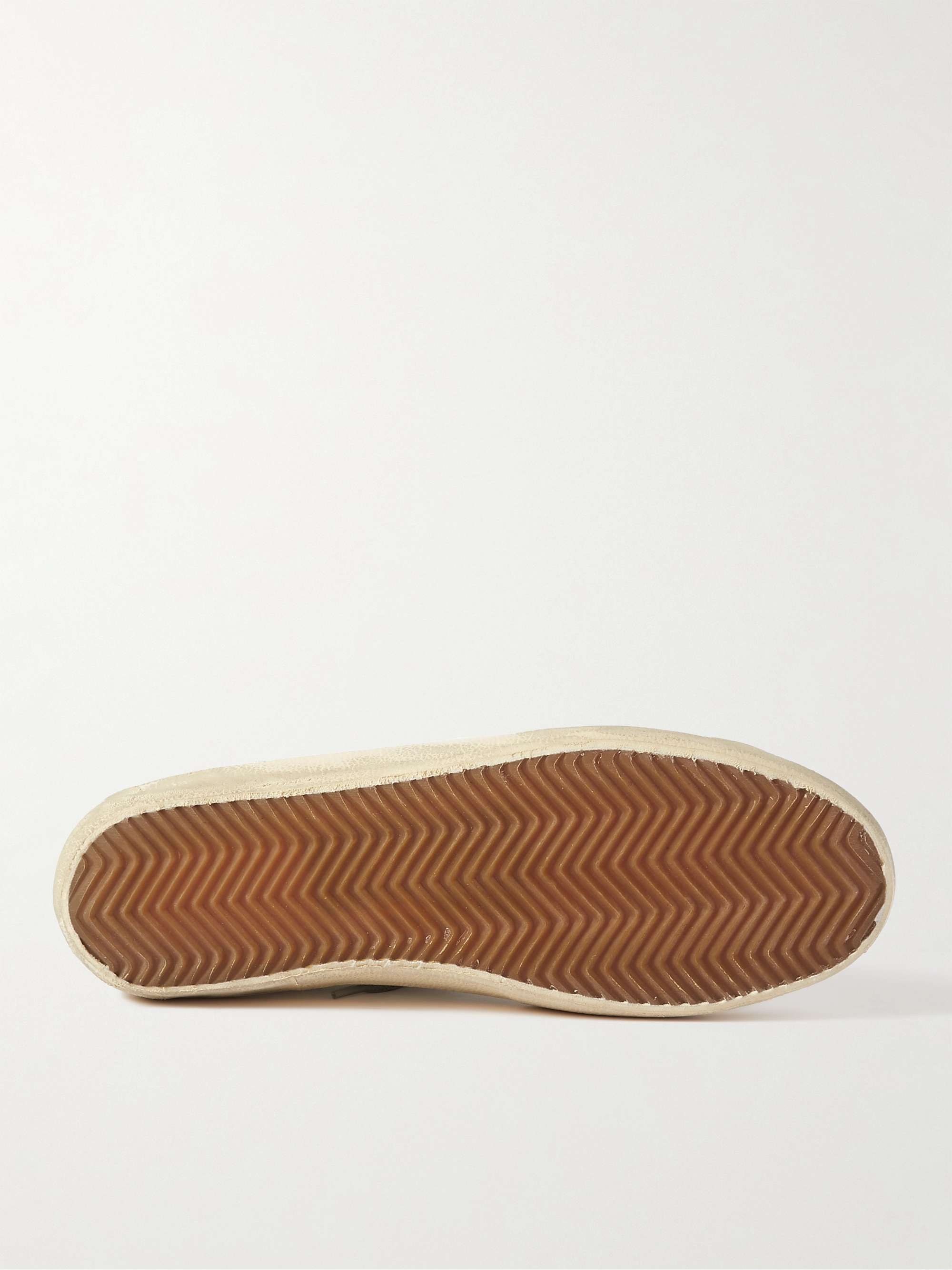 GOLDEN GOOSE Superstar Distressed Leather and Suede Sneakers