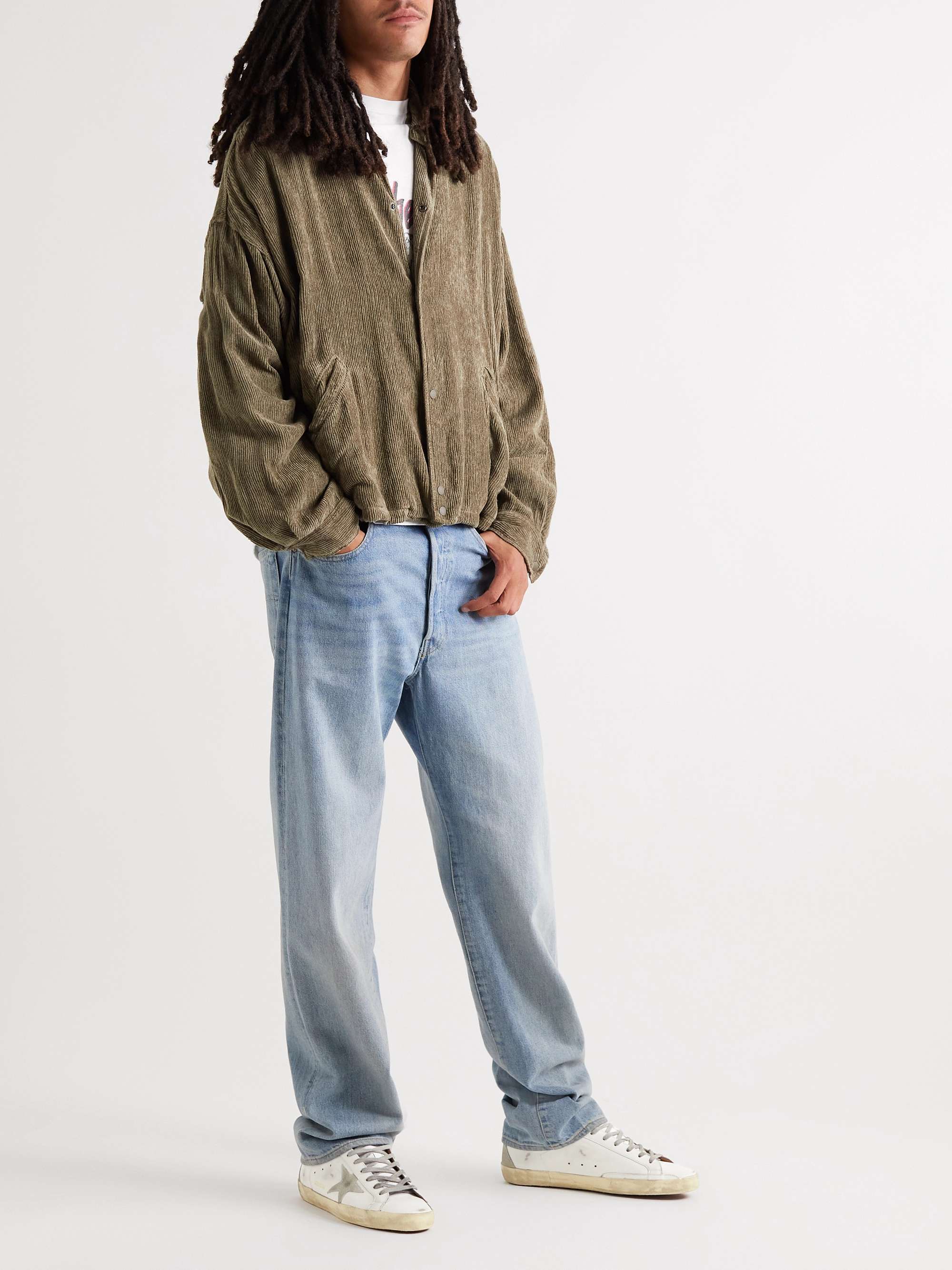 GOLDEN GOOSE Superstar Distressed Leather and Suede Sneakers