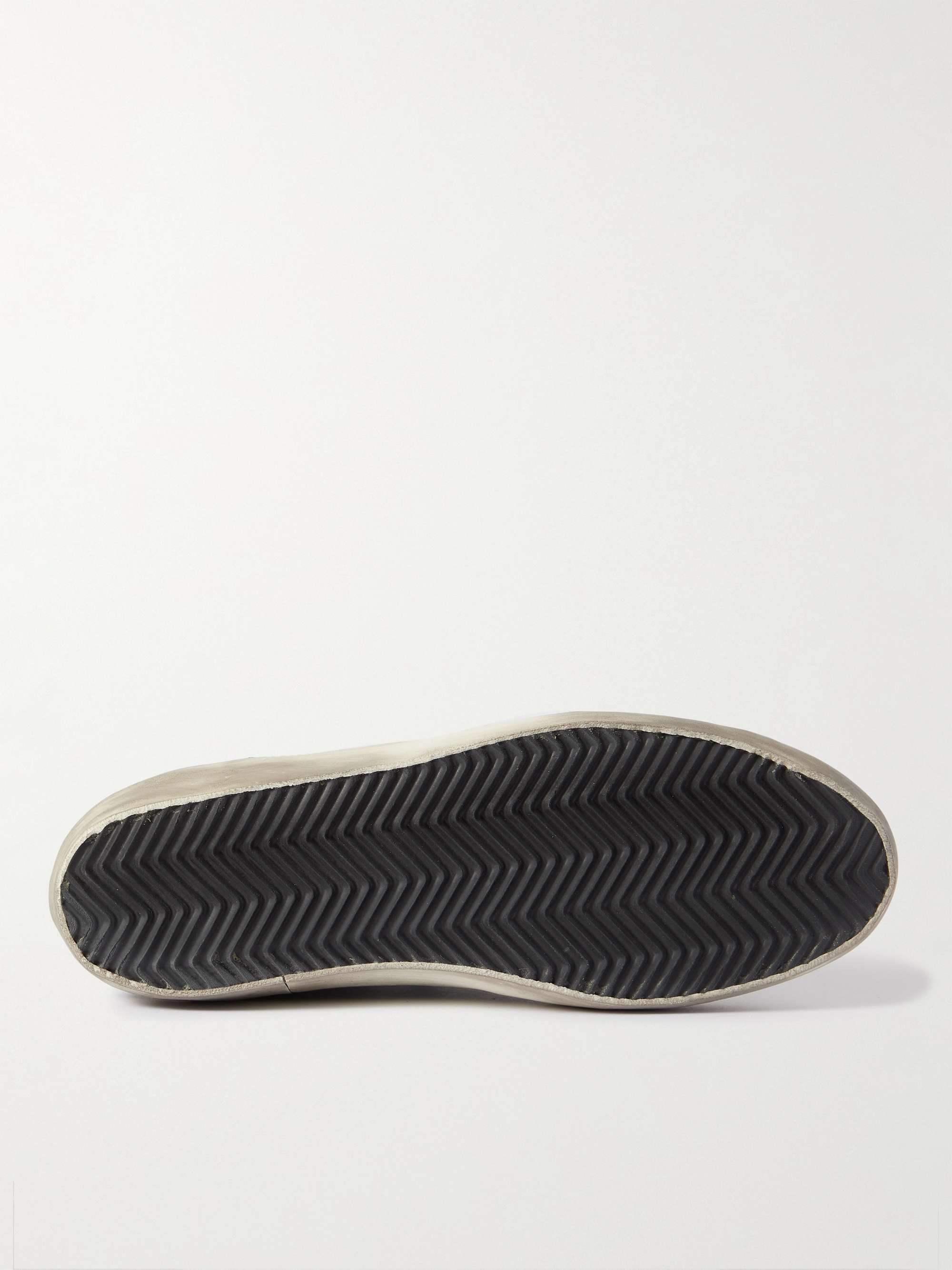 GOLDEN GOOSE Superstar Distressed Leather and Suede Sneakers