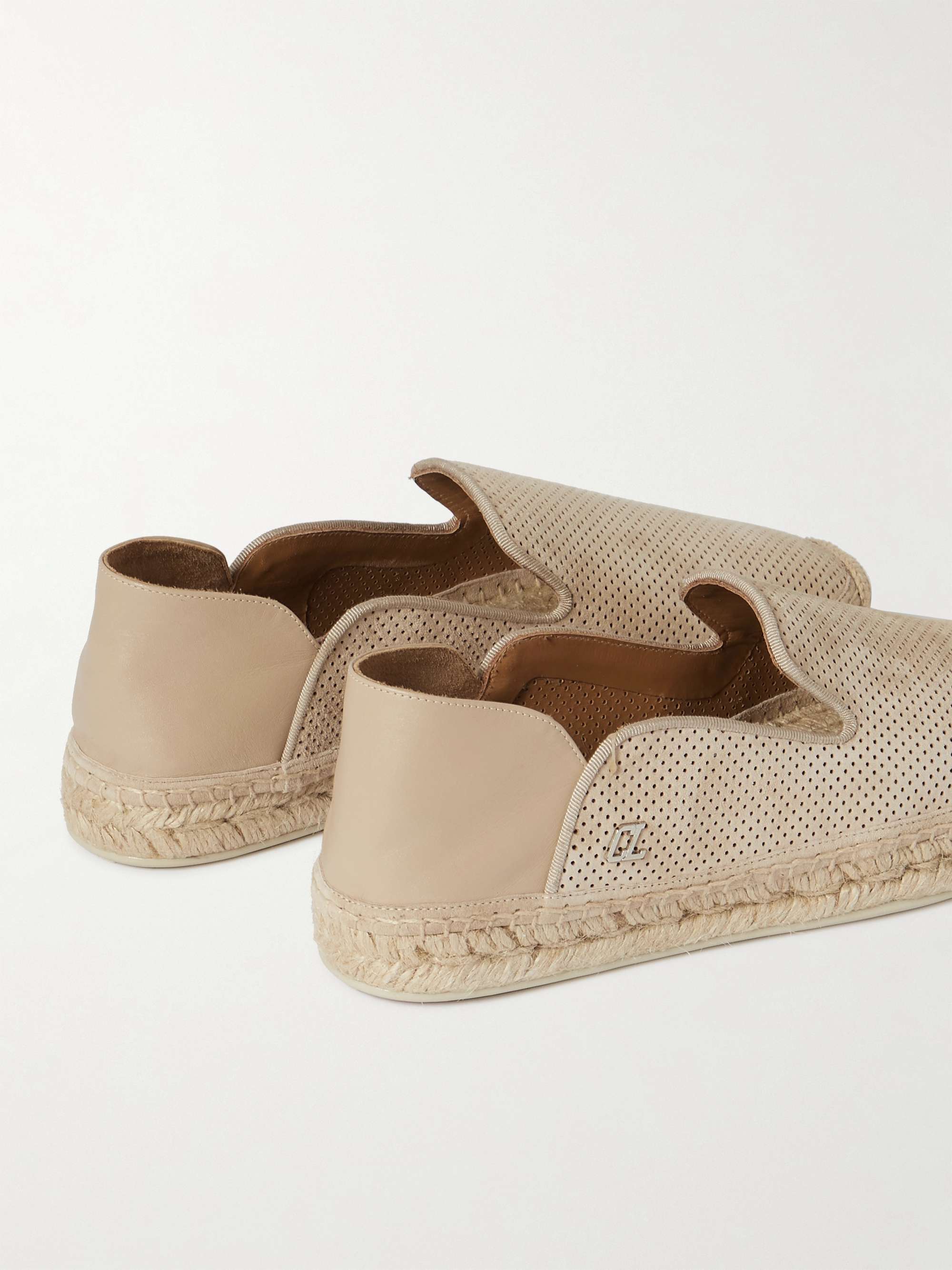 CHRISTIAN LOUBOUTIN Espadon Perforated Suede Espadrilles