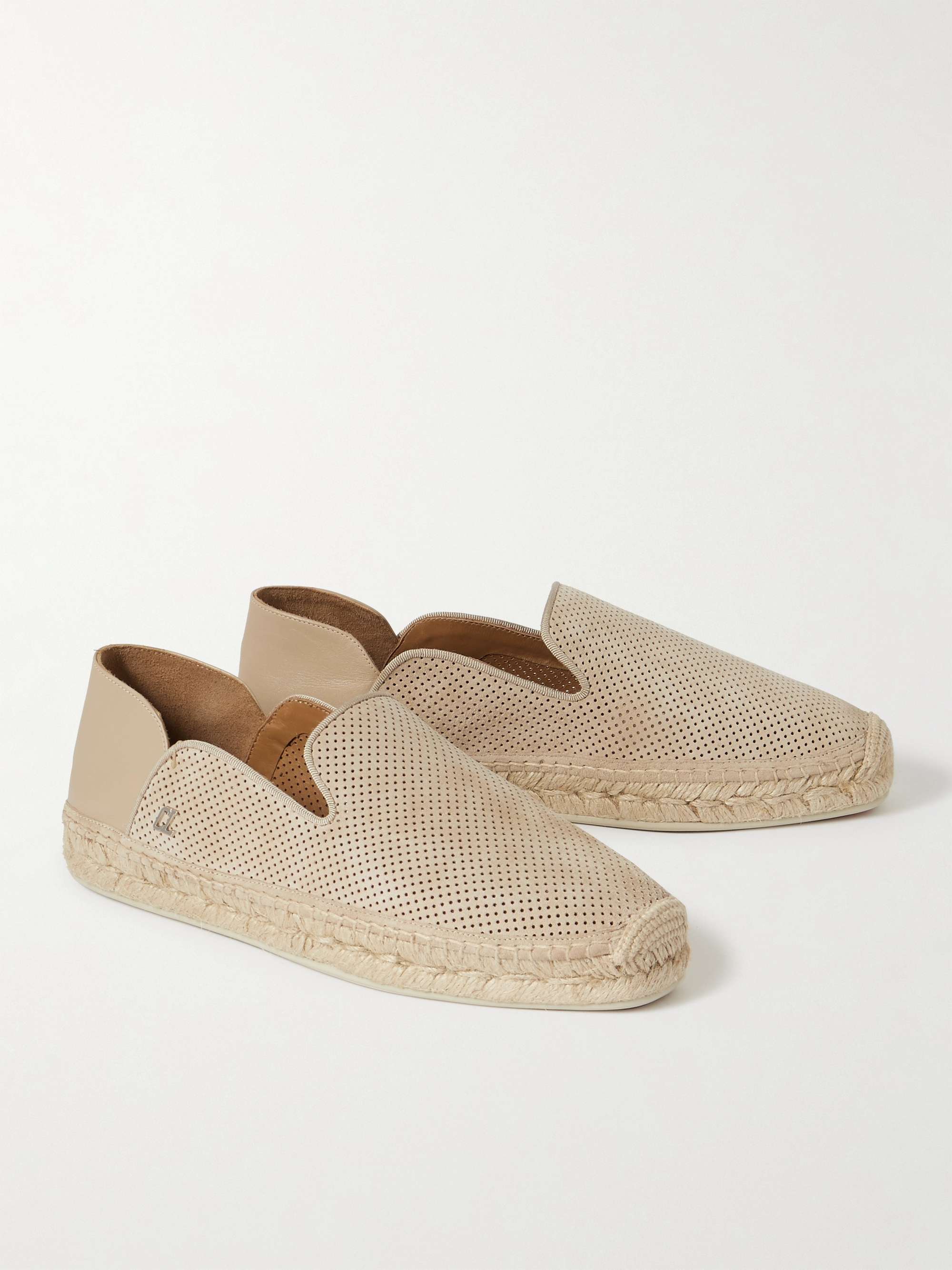 CHRISTIAN LOUBOUTIN Espadon Perforated Suede Espadrilles