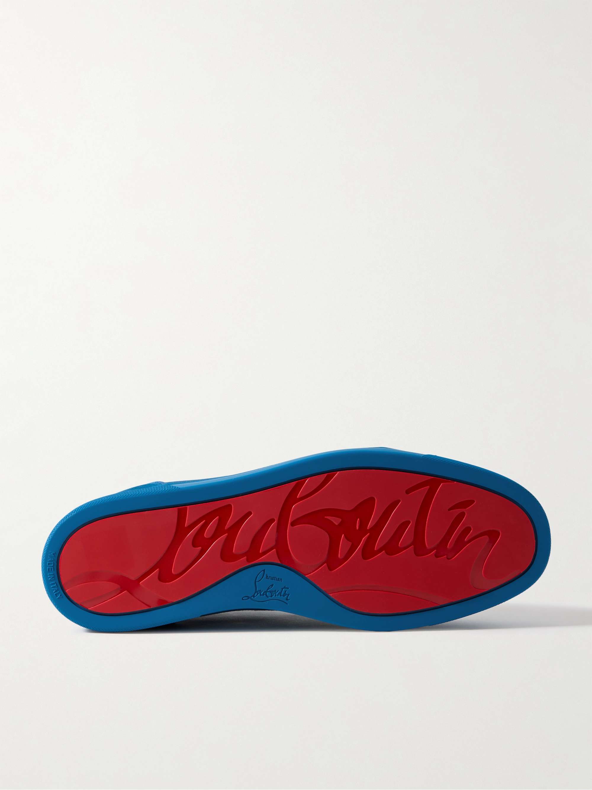 CHRISTIAN LOUBOUTIN Louis Junior Spikes Cap-Toe Suede Sneakers
