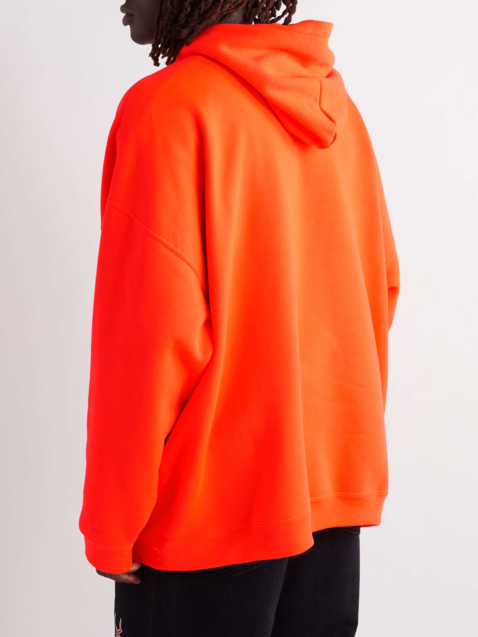 BALENCIAGA Oversized Printed Neon Jersey Hoodie