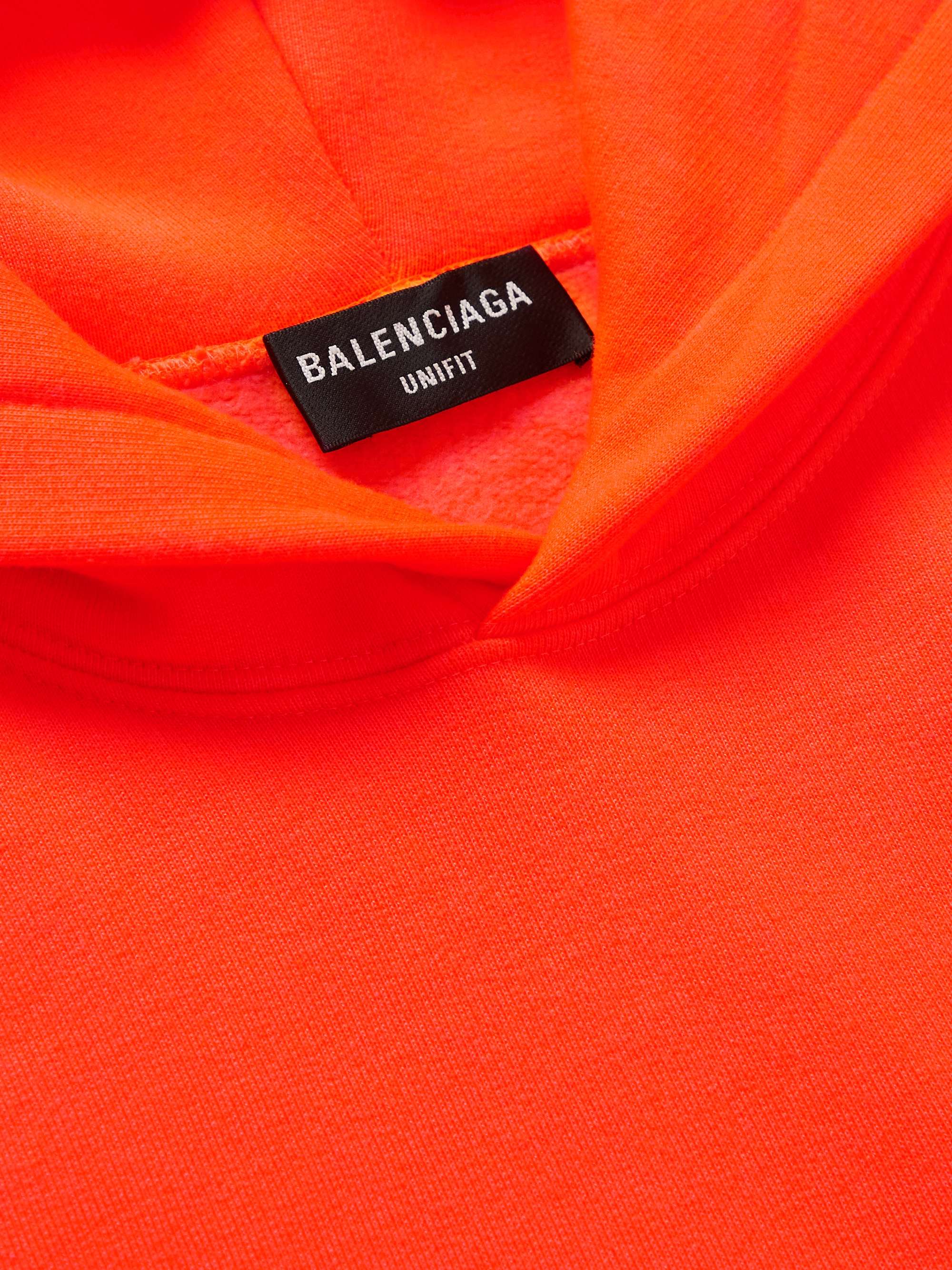BALENCIAGA Oversized Printed Neon Jersey Hoodie