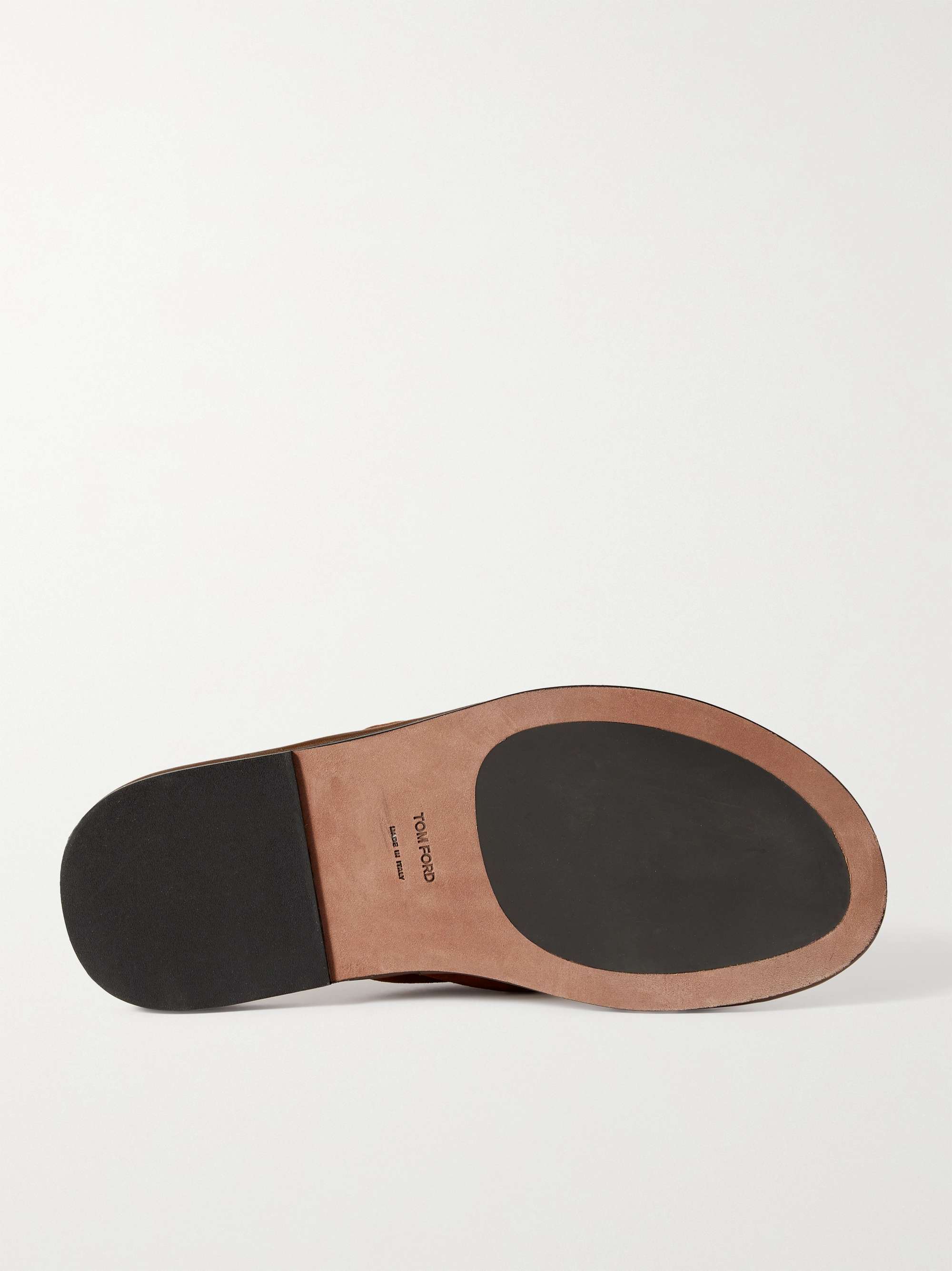 TOM FORD Brighton Suede and Raffia Sandals