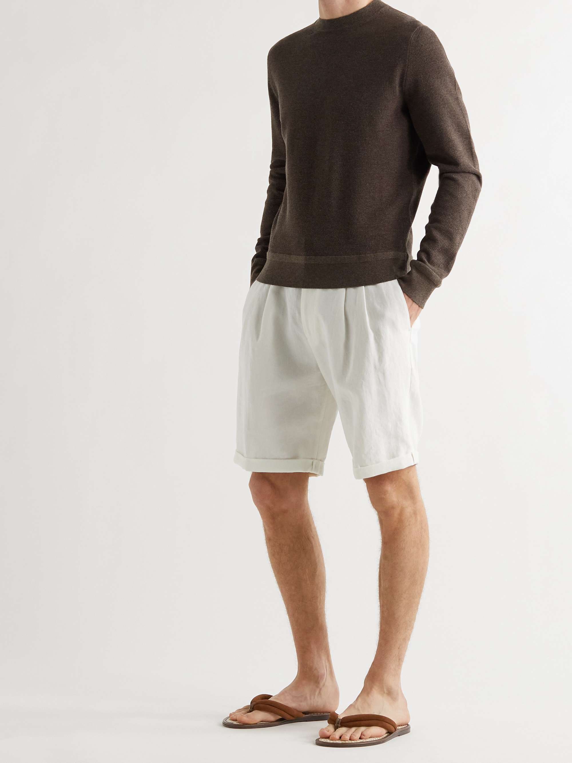 TOM FORD Brighton Suede and Raffia Sandals