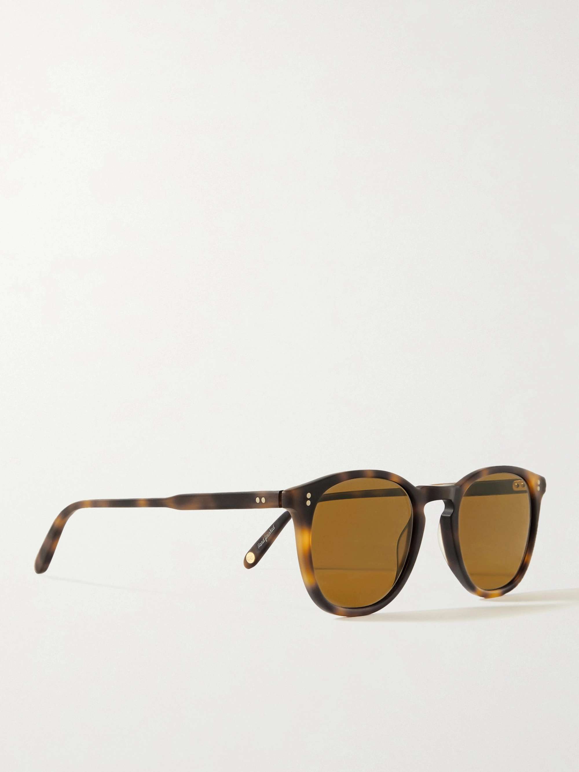 GARRETT LEIGHT CALIFORNIA OPTICAL Kinney 47 Round-Frame Tortoiseshell Matte-Acetate Sunglasses