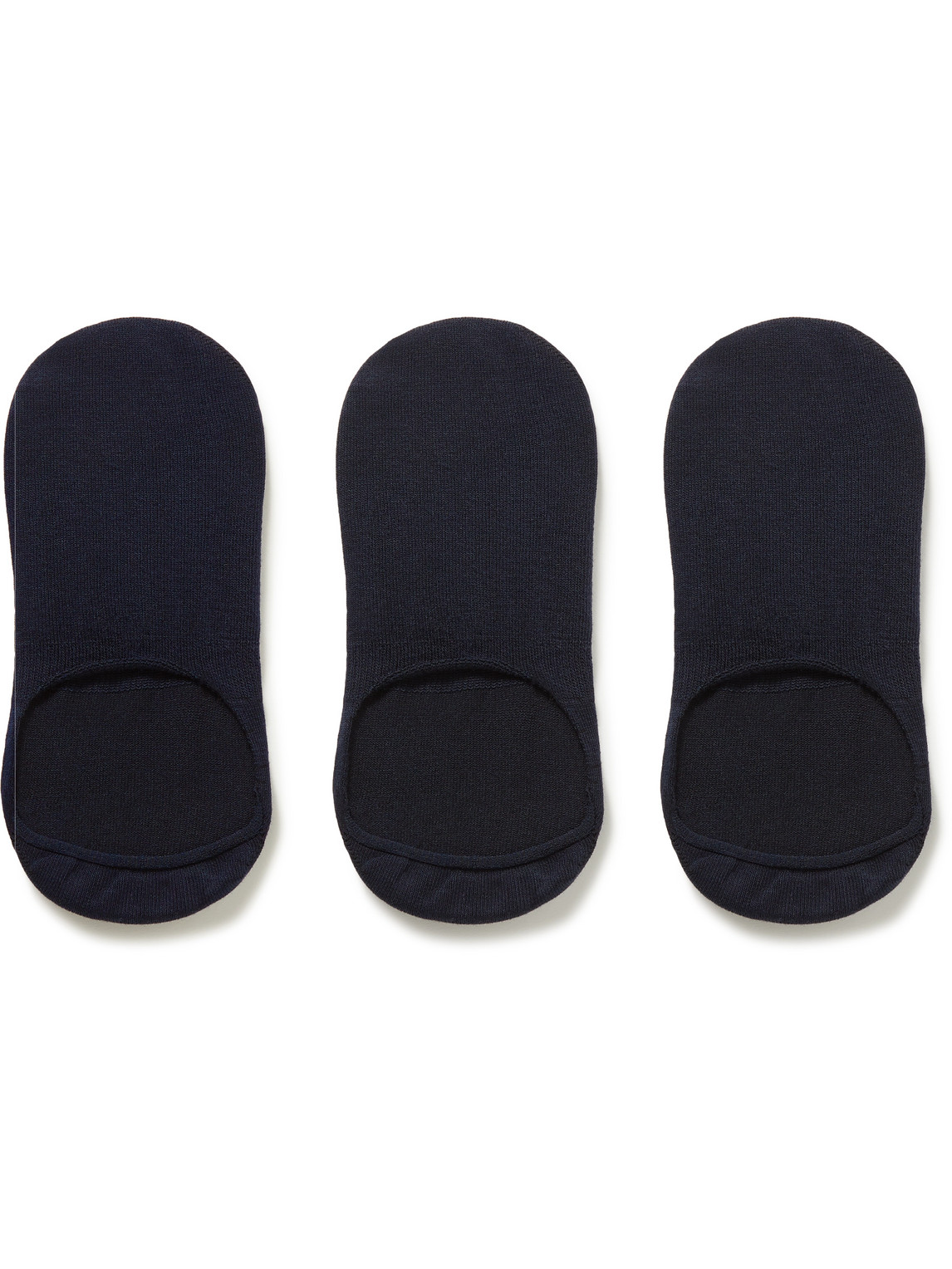 Three-Pack Cotton-Blend No-Show Socks