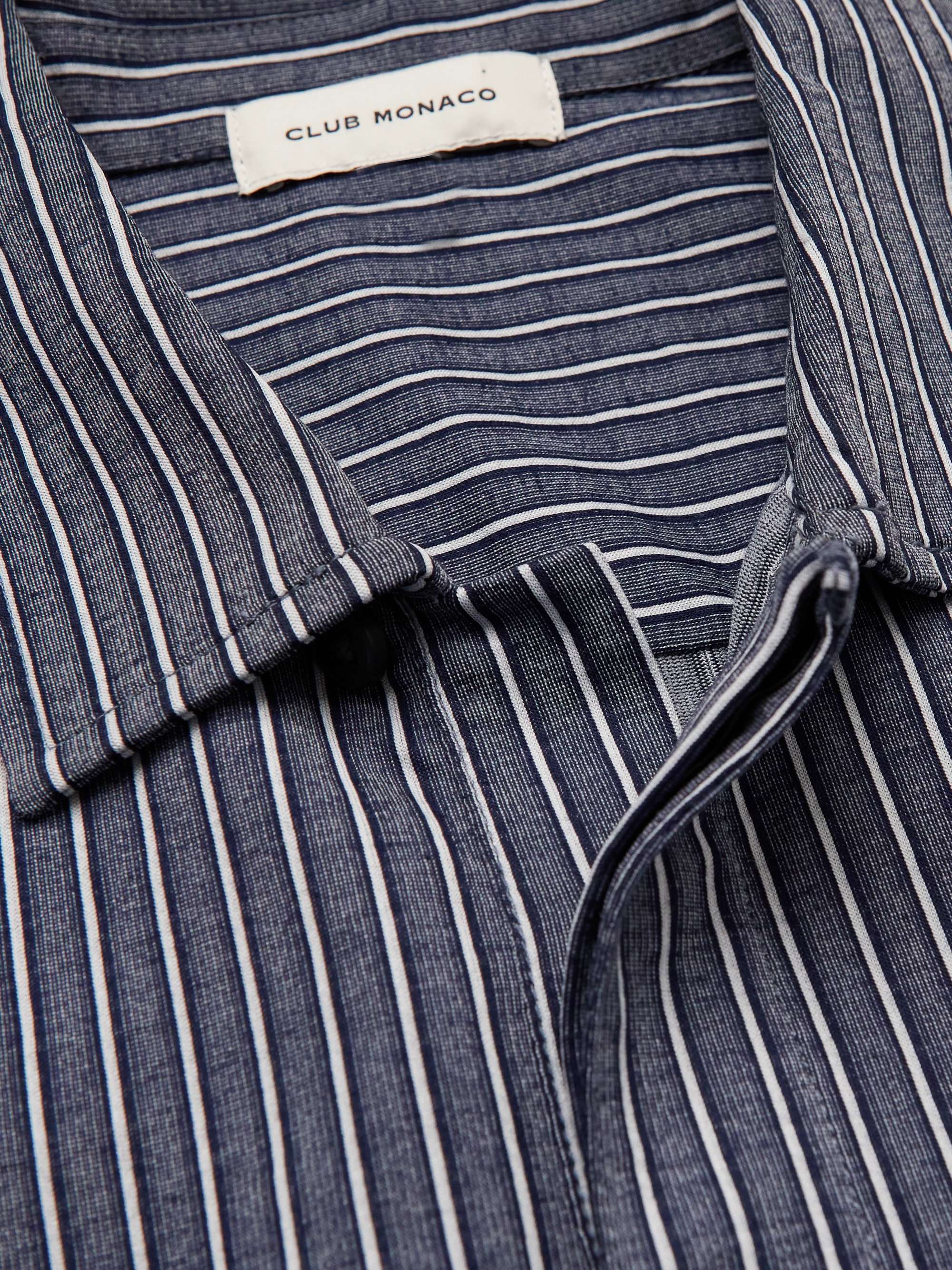 CLUB MONACO Striped Cotton-Blend Shirt for Men | MR PORTER