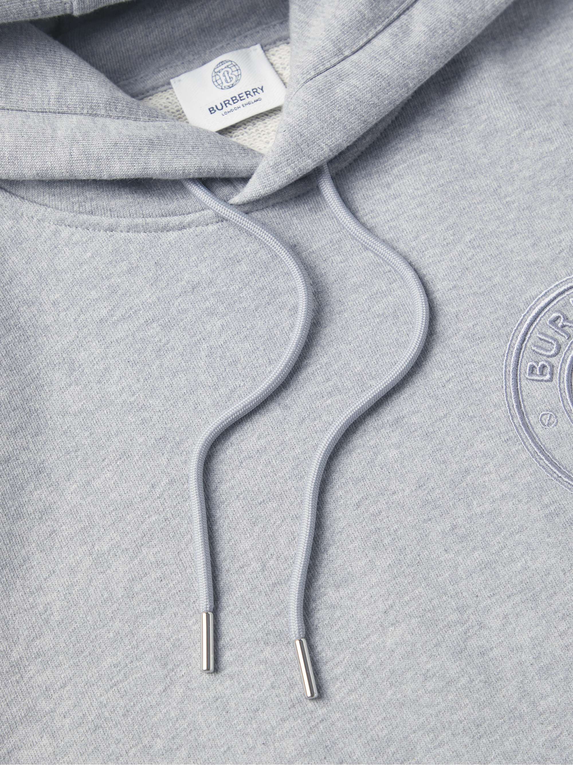 BURBERRY Logo-Embroidered Cotton-Jersey Hoodie