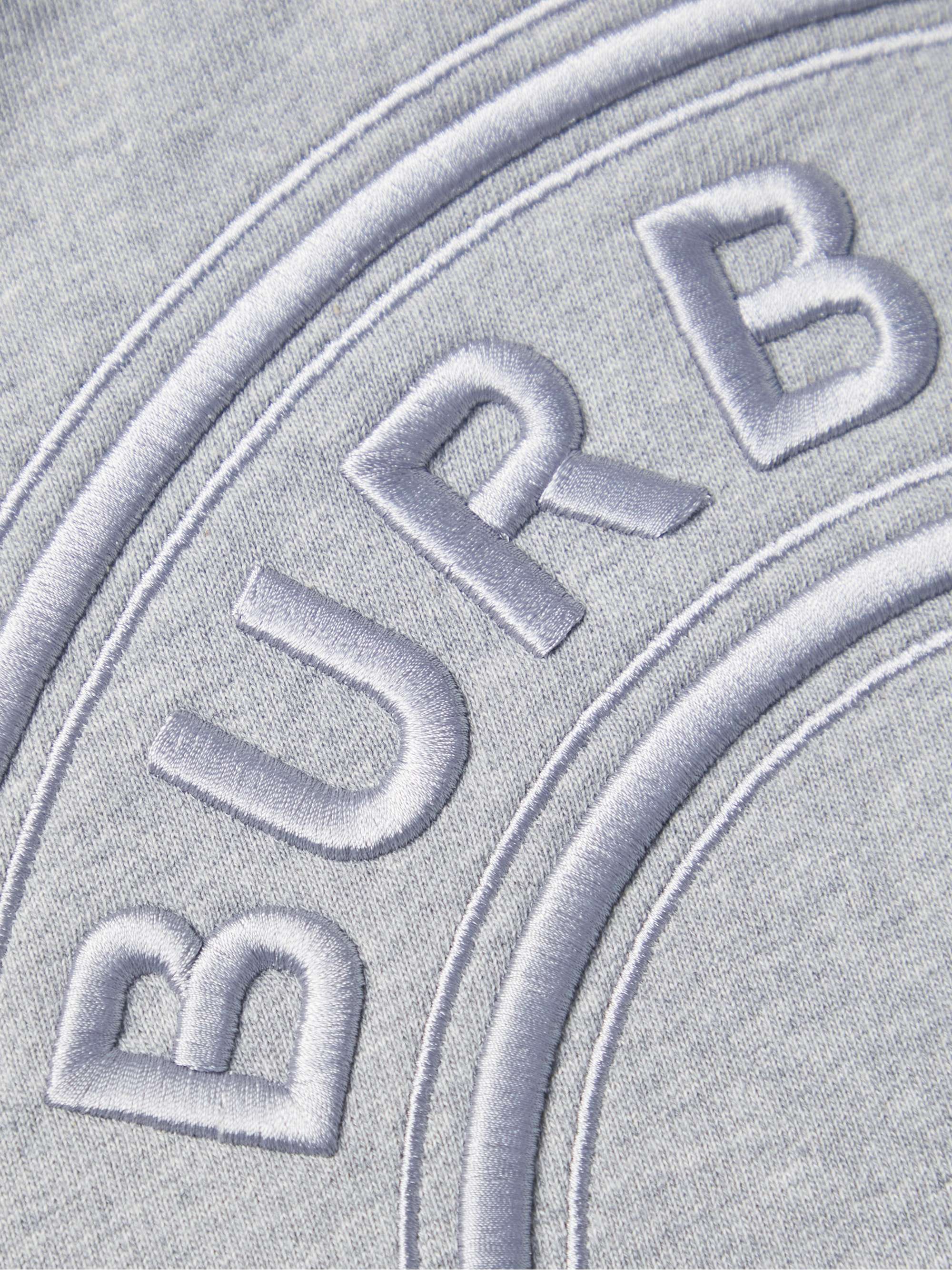BURBERRY Logo-Embroidered Cotton-Jersey Hoodie