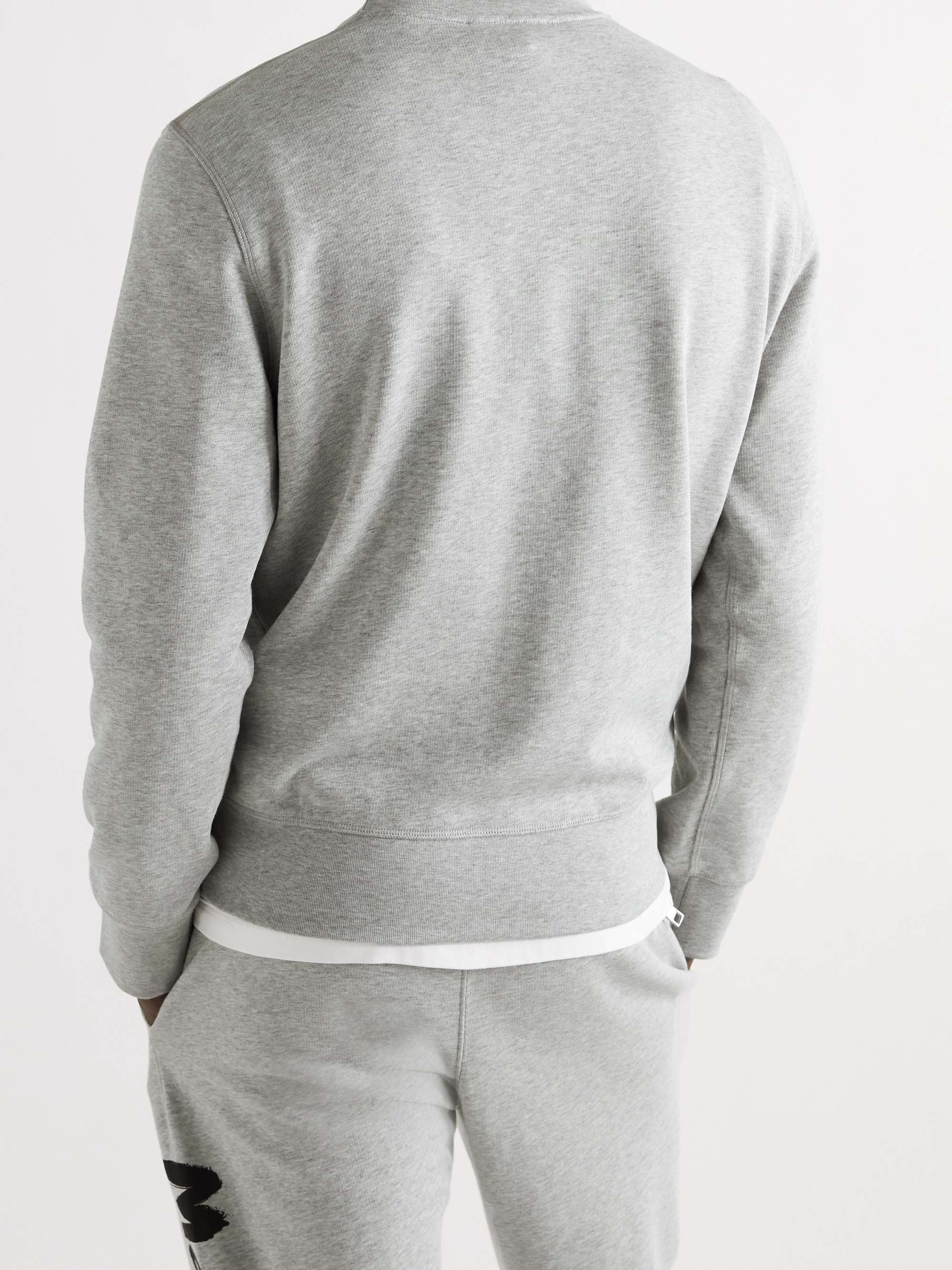 ALEXANDER MCQUEEN Logo-Print Mélange Loopback Cotton-Jersey Sweatshirt