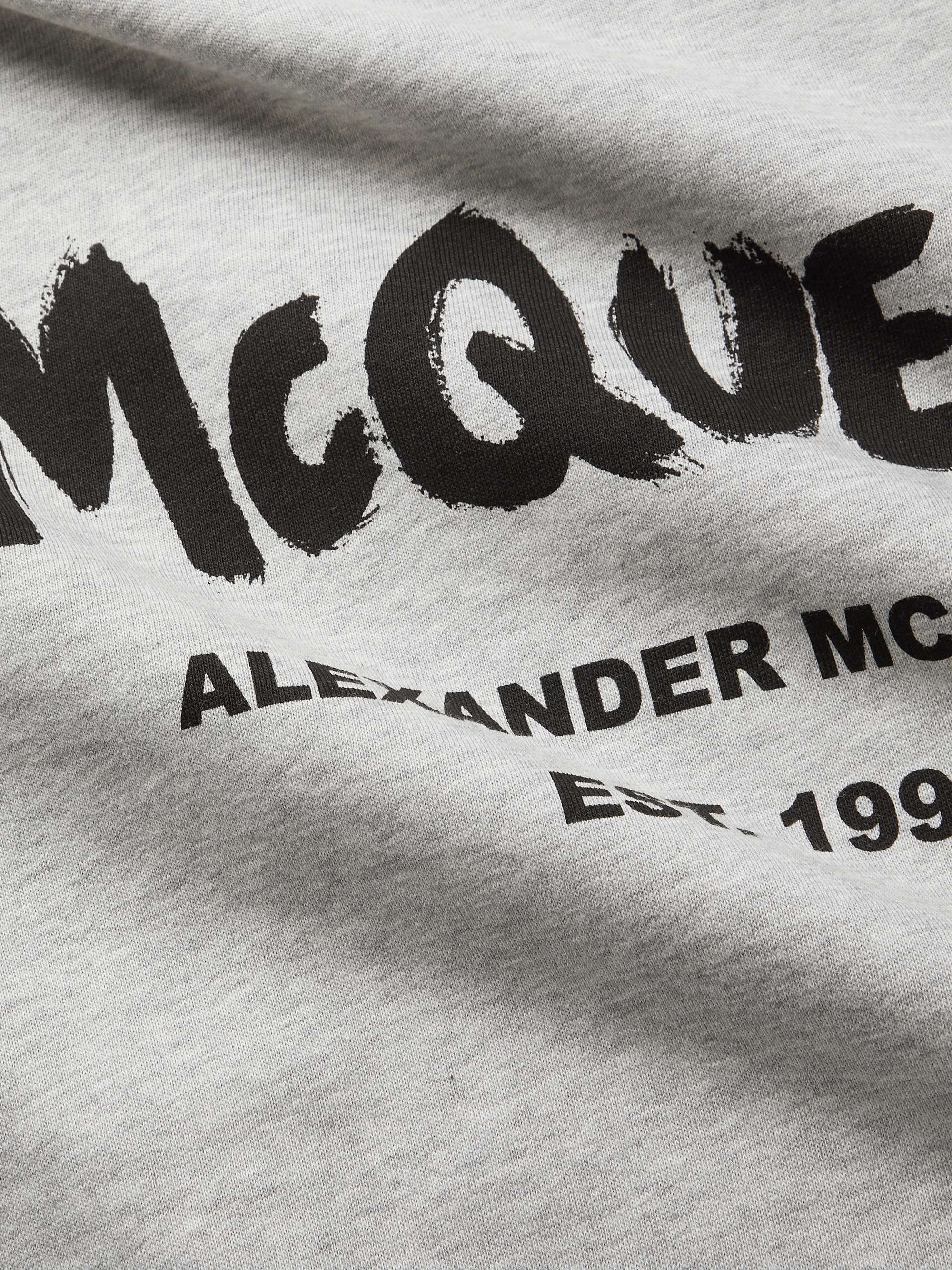 ALEXANDER MCQUEEN Logo-Print Mélange Loopback Cotton-Jersey Sweatshirt