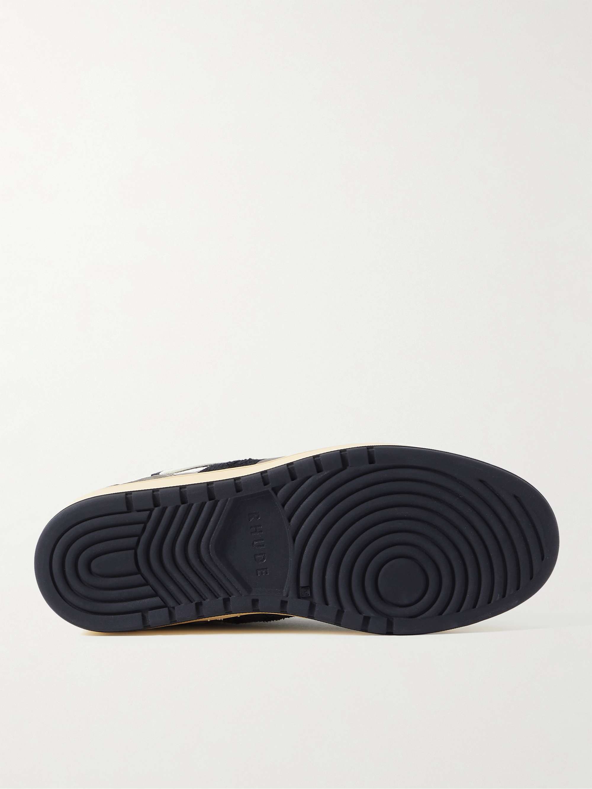 RHUDE Rhecess Logo-Appliquéd Suede and Twill Sneakers