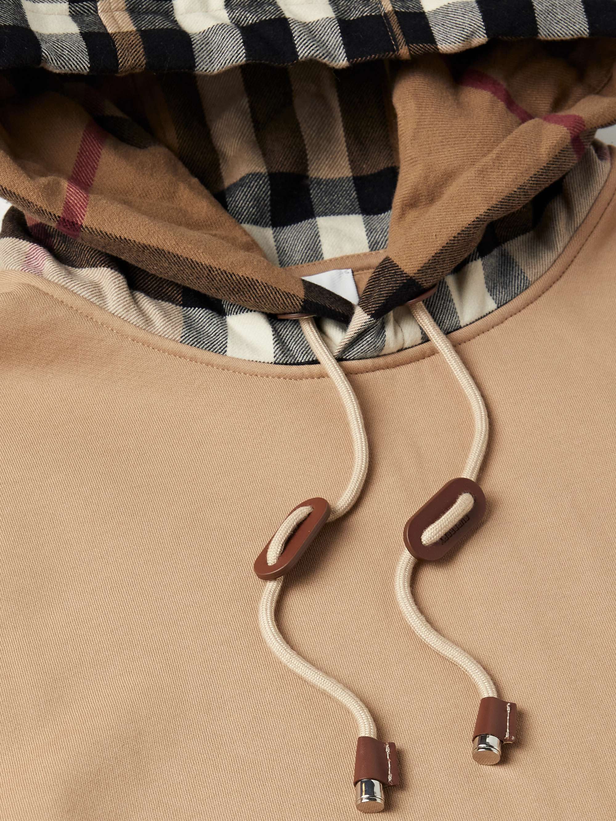 BURBERRY Checked Cotton-Blend Jersey Hoodie