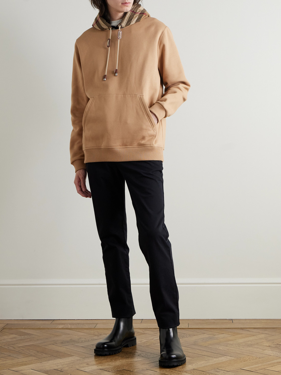 Checked Cotton-Blend Jersey Hoodie — 2