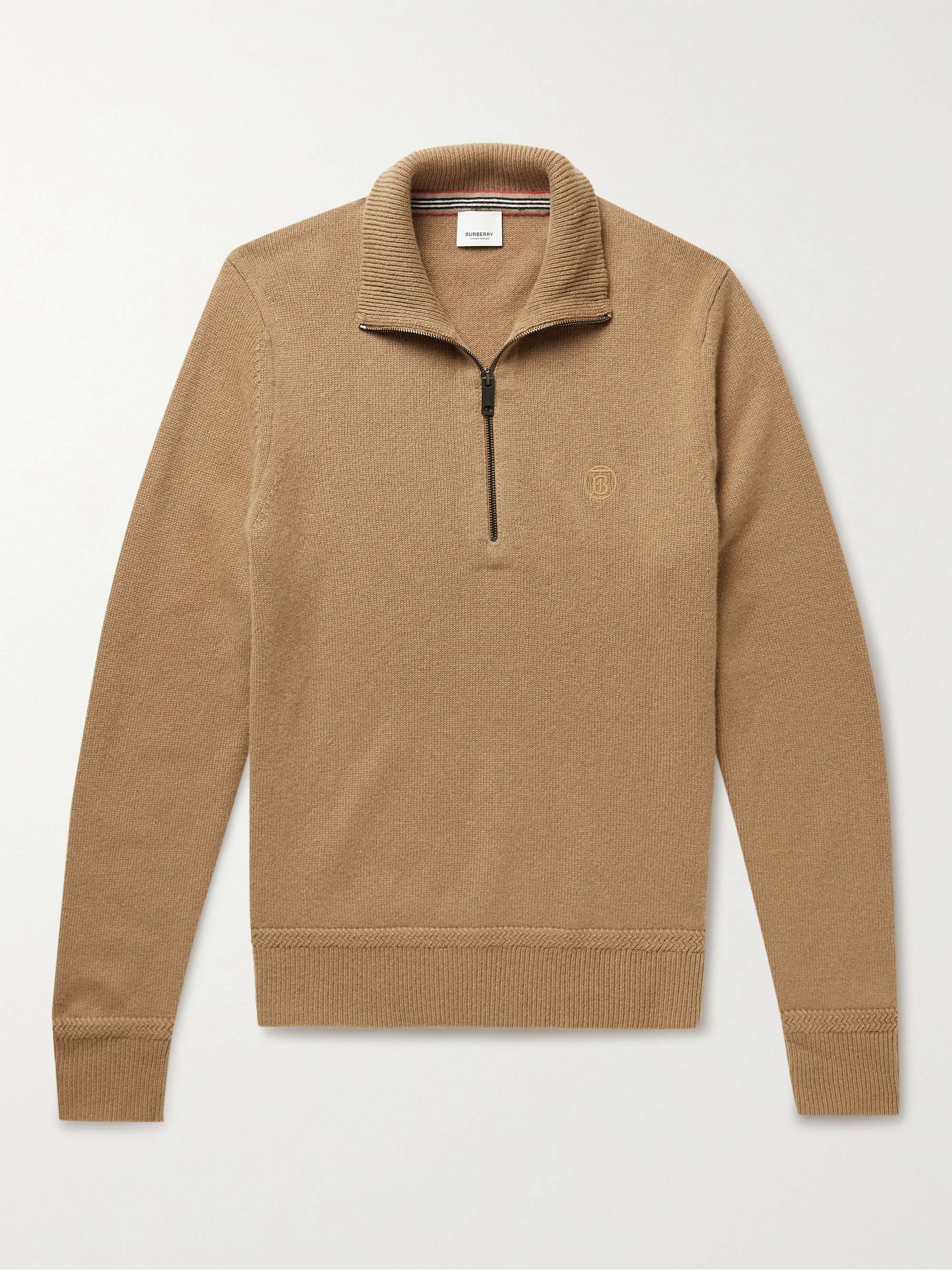 Burberry half zip sweater discount