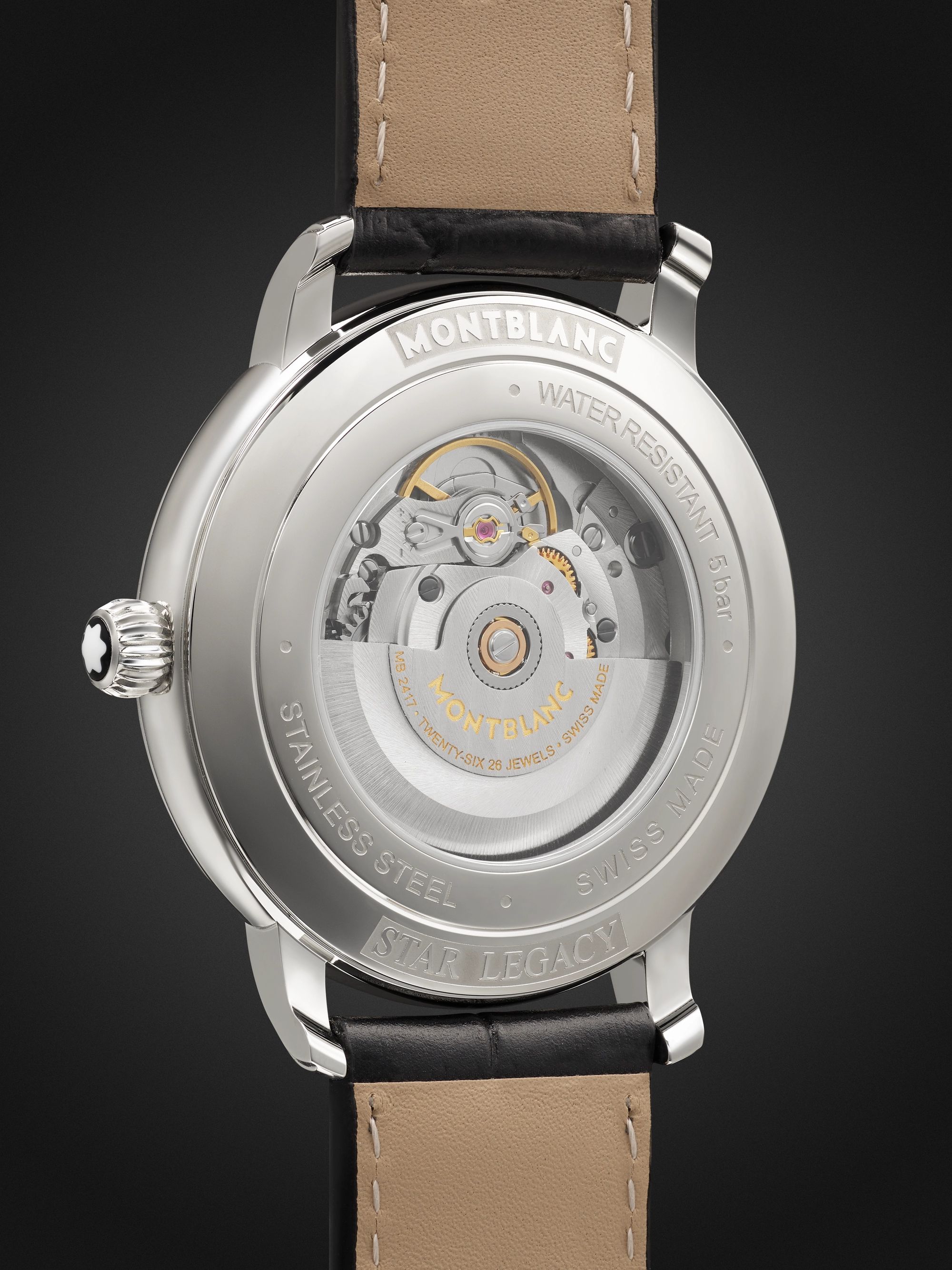 MONTBLANC Star Legacy Automatic 42mm Stainless Steel and Croc-Effect Leather Watch, Ref. No. 128681