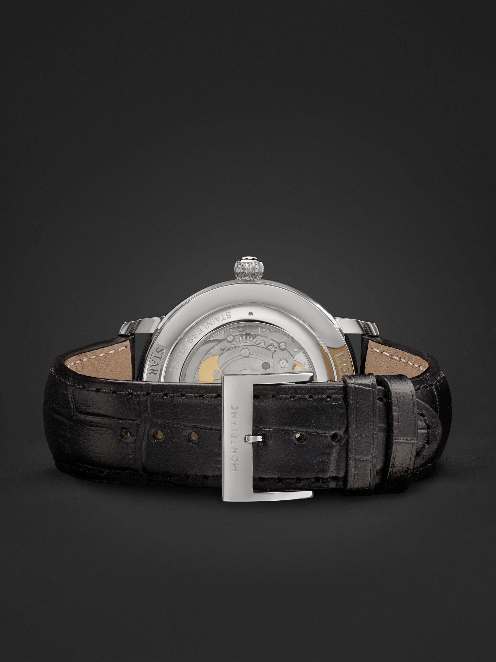 MONTBLANC Star Legacy Automatic 42mm Stainless Steel and Croc-Effect Leather Watch, Ref. No. 128681
