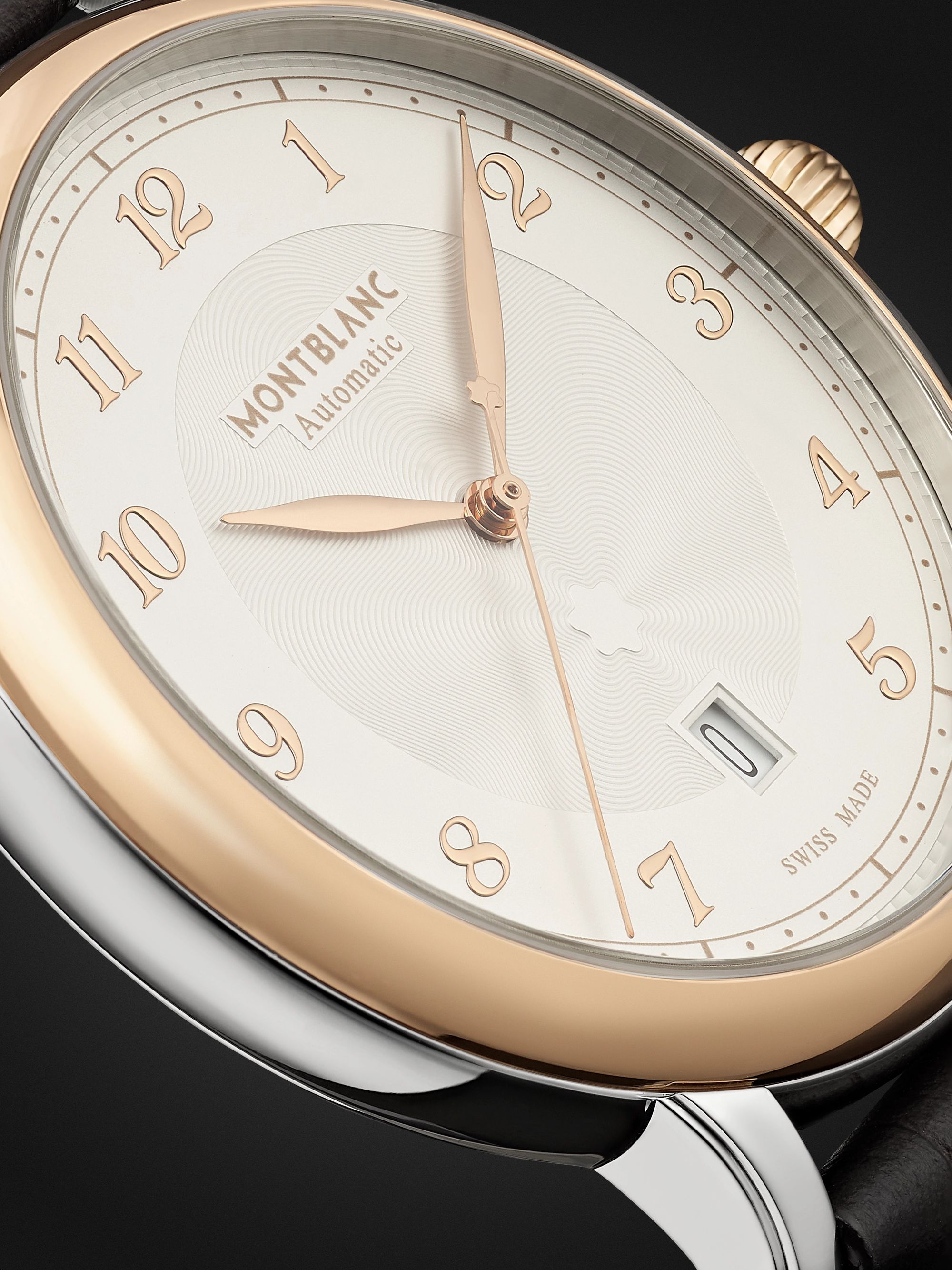 MONTBLANC Star Legacy Automatic 42mm 18-Karat Rose Gold, Stainless Steel and Croc-Effect Leather Watch, Ref. No. 128683