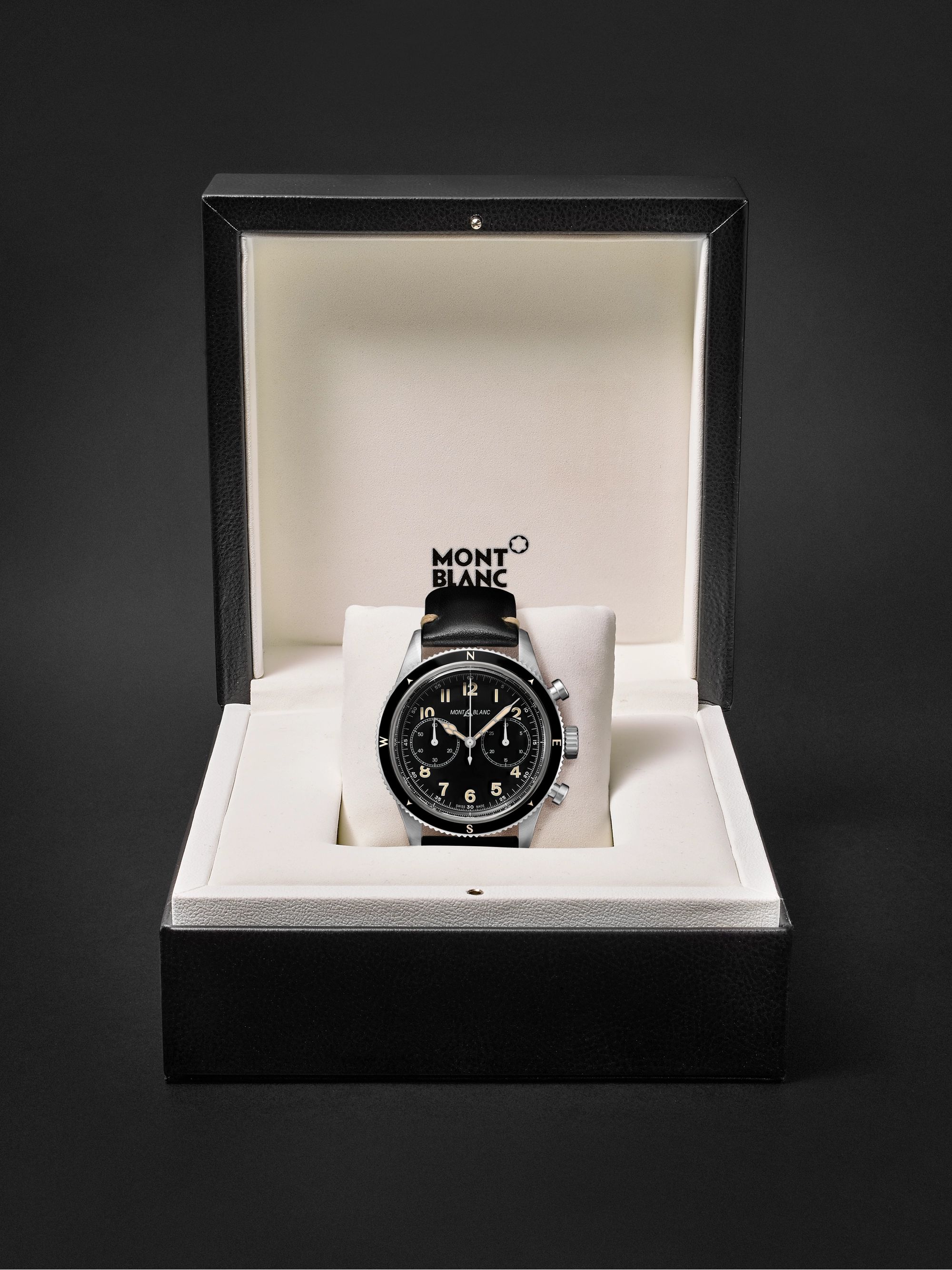 MONTBLANC 1858 Limited Edition Automatic Chronograph 42mm Stainless Steel and Leather Watch, Ref. No. 126915